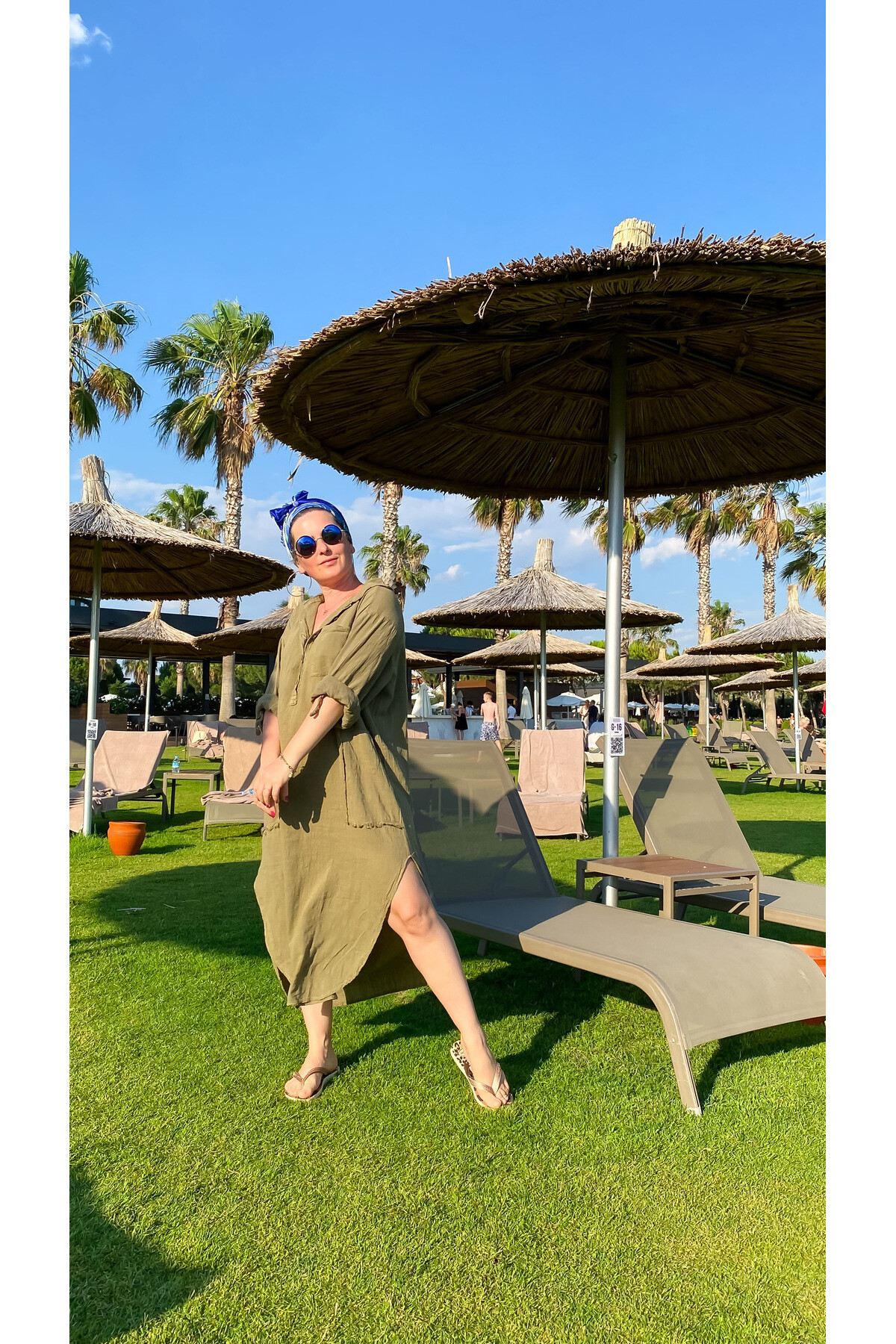 Ptk Yarım Pat Cepli Elbise Haki Yeşil