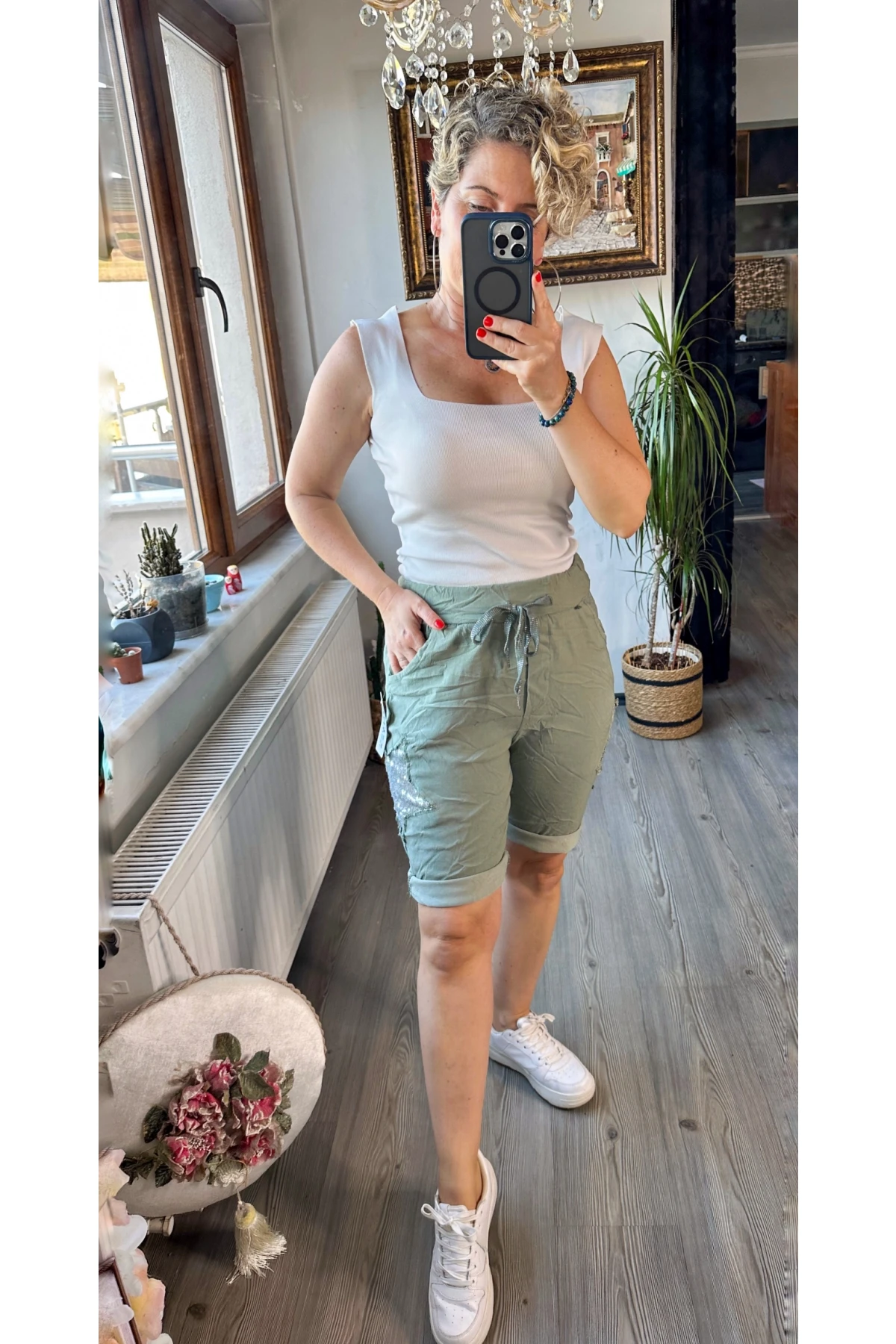 Matta İtalyan Yıldızlı Şort  Haki