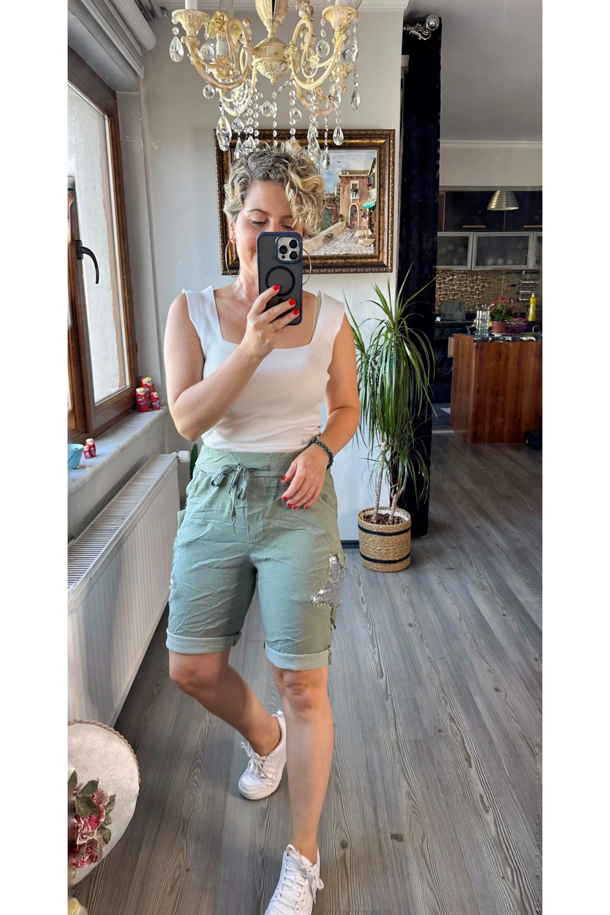 Matta İtalyan Yıldızlı Şort  Haki