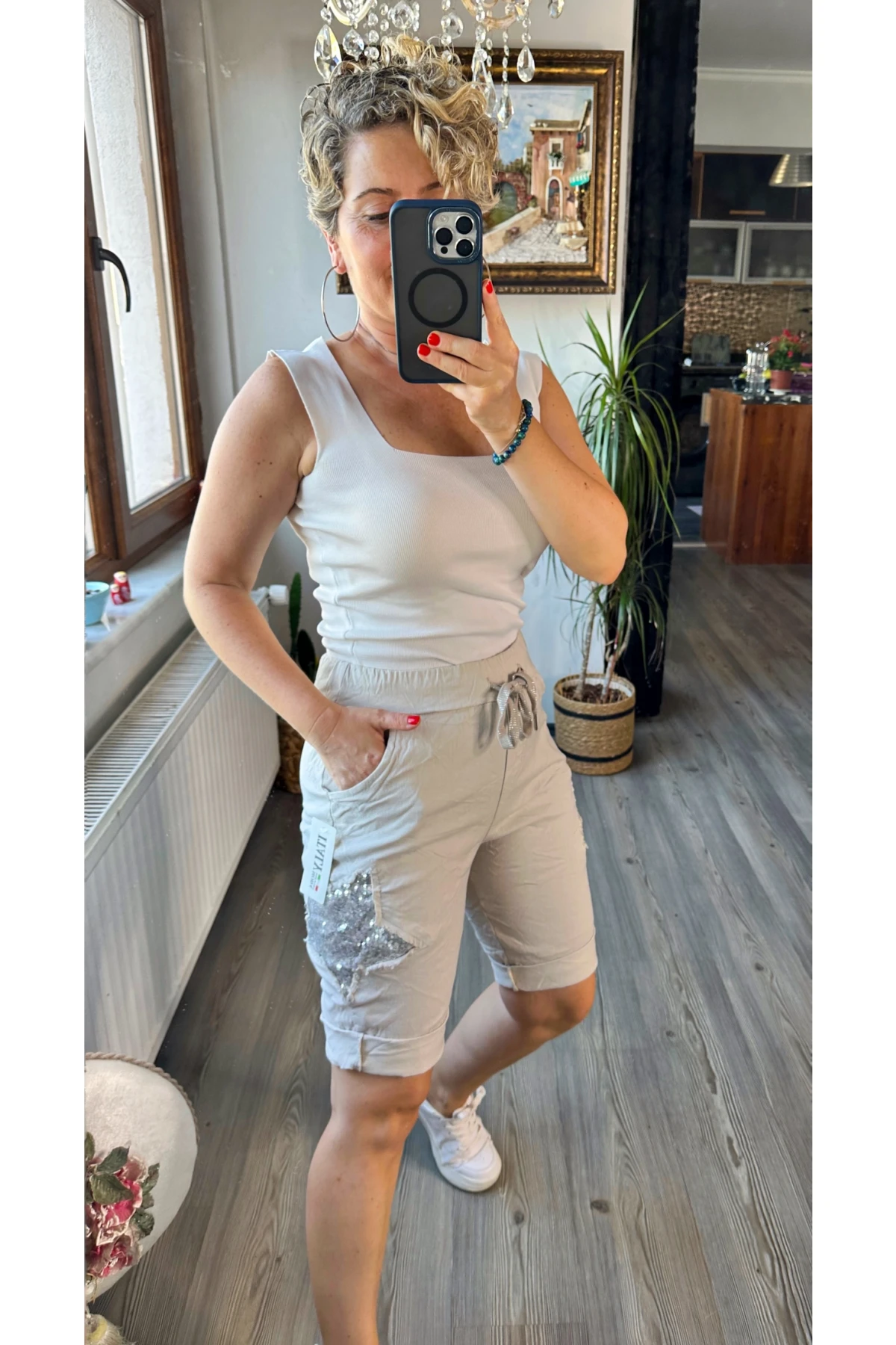 Matta İtalyan Yıldızlı Şort Taş