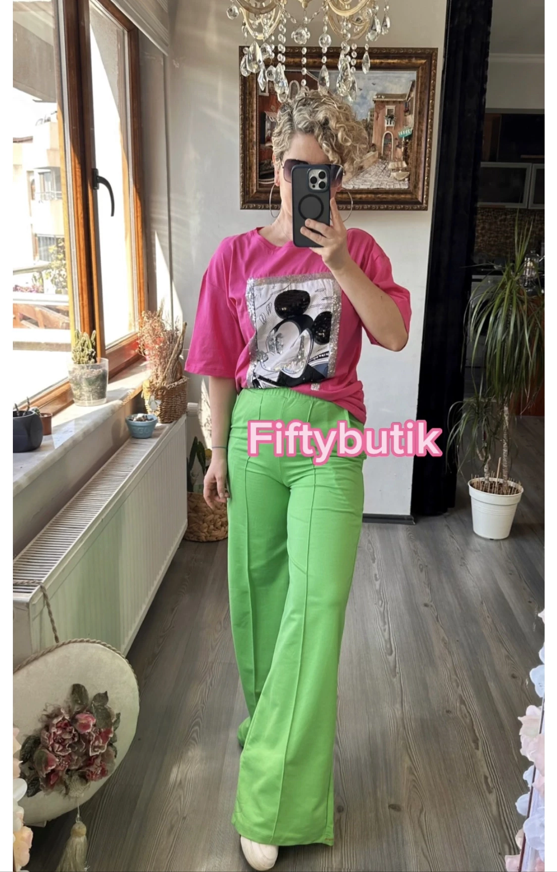 Moca Ön Çımalı Palazzo Pantolon Yeşil