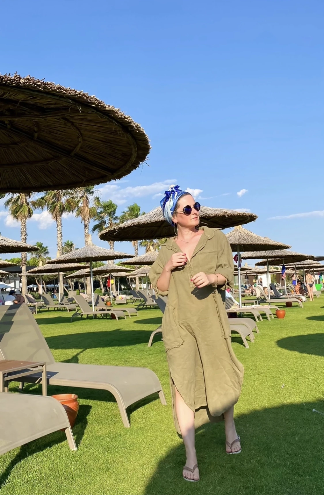 Ptk Yarım Pat Cepli Elbise Haki Yeşil