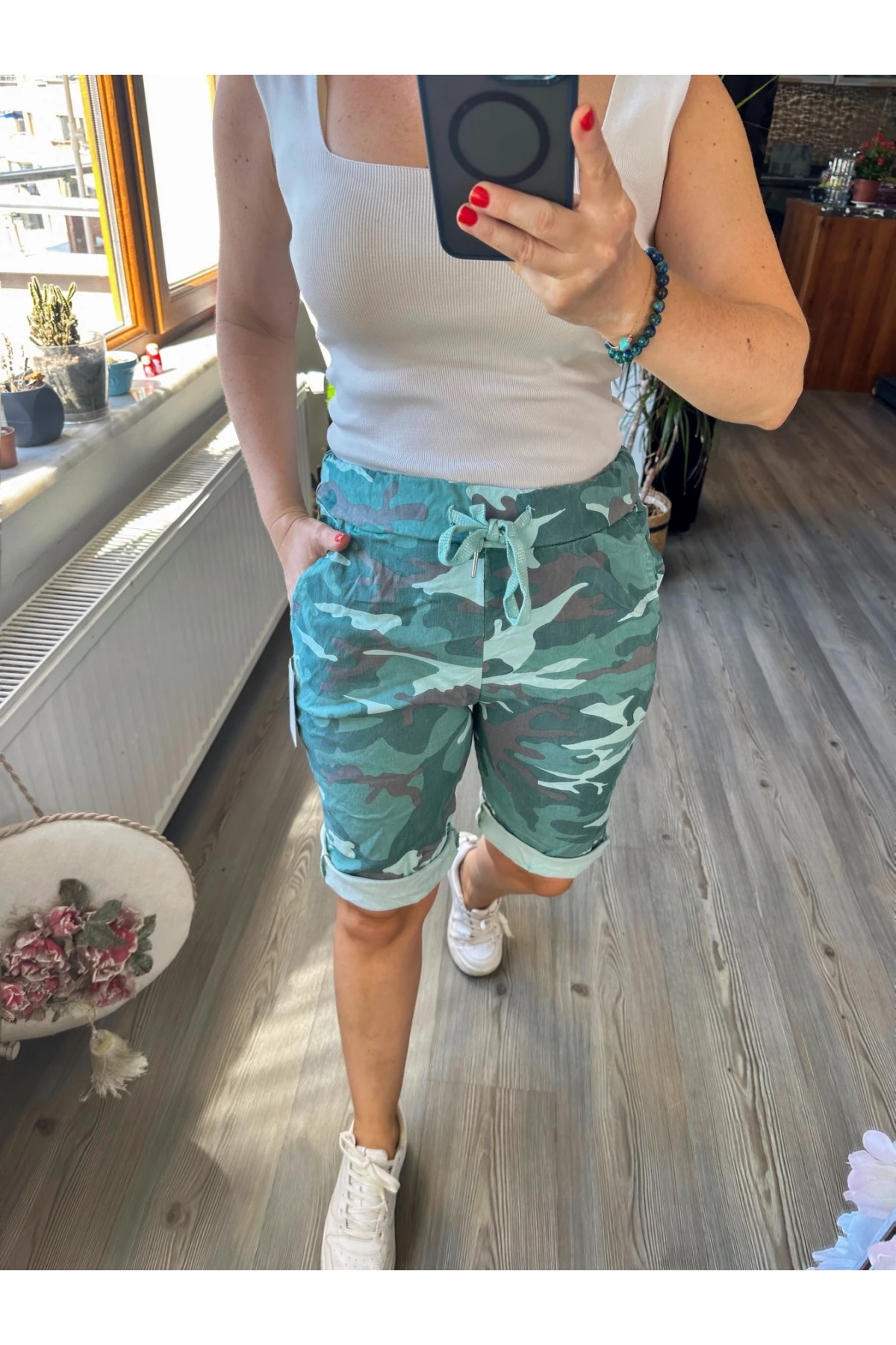 Vito İtalyan Kamuflaj Mint Şort
