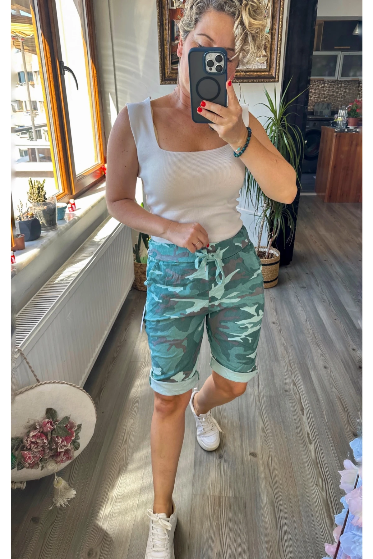 Vito İtalyan Kamuflaj Mint Şort