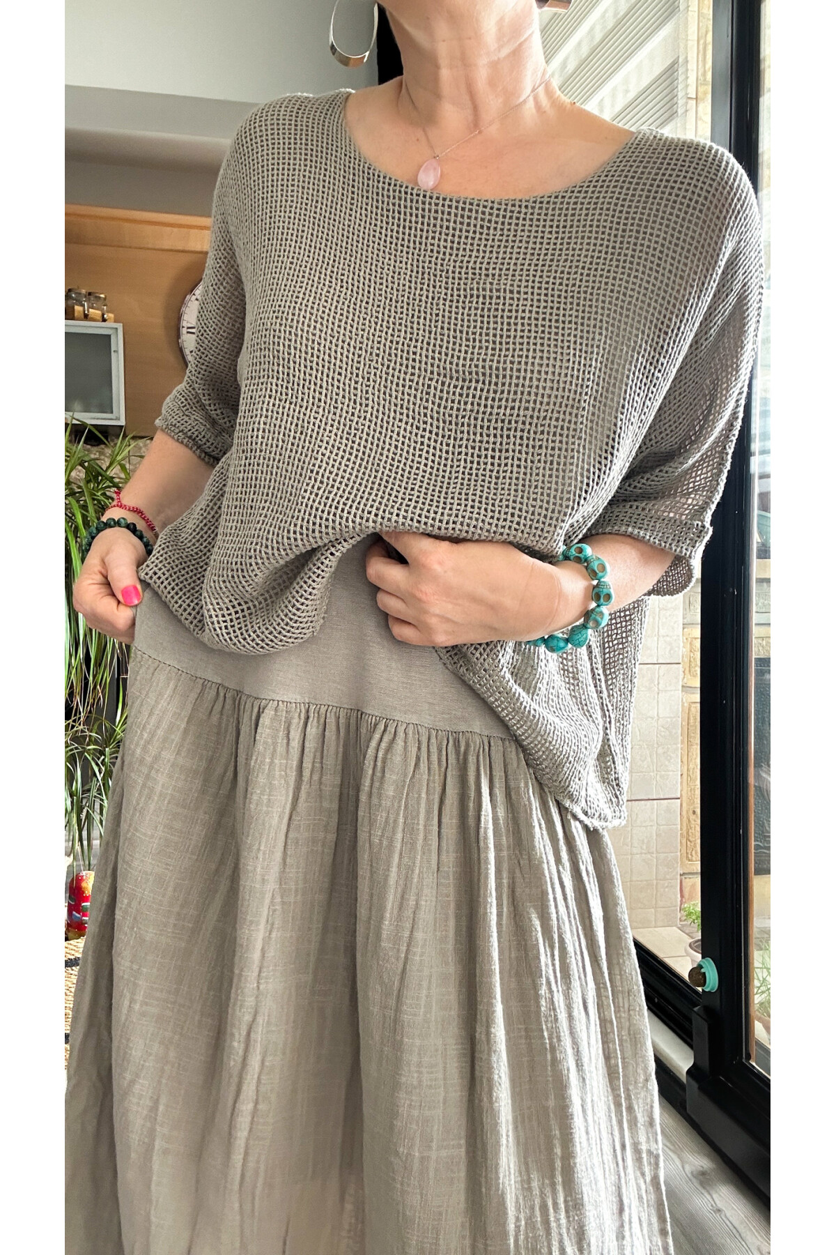 Abitare İtalyan Fisto File Detay Vip Elbise Vizon