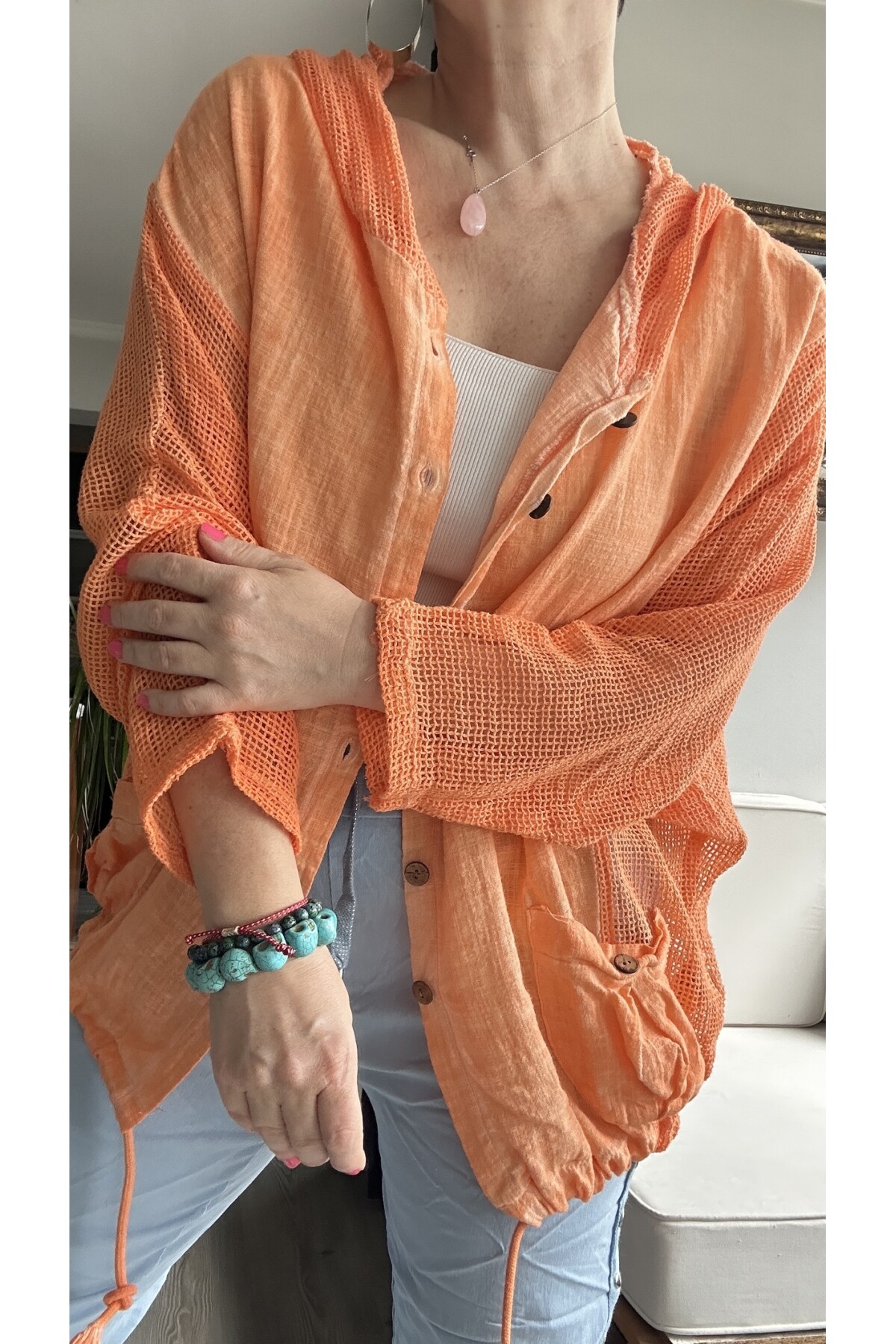 Bonita File Detay Kapşonlu Ceket Yavru Ağzı