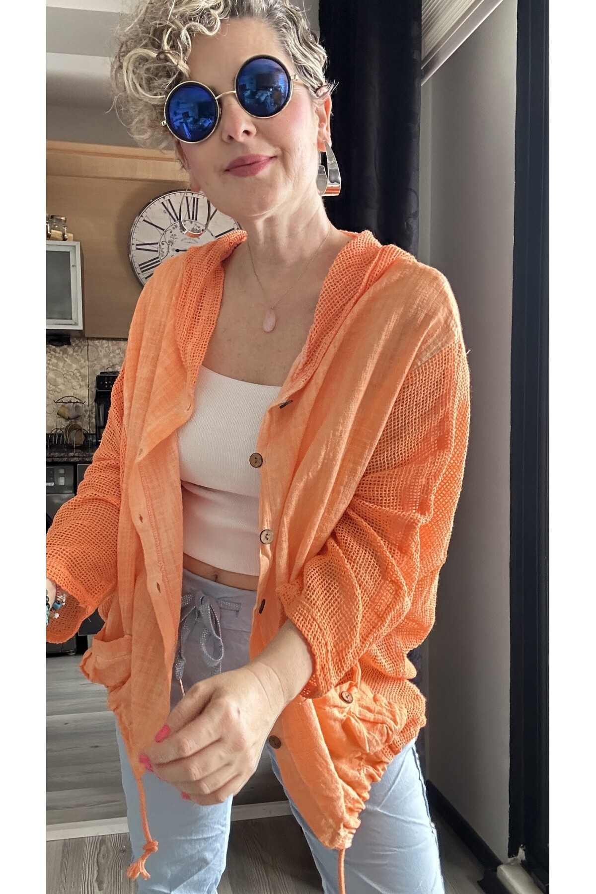 Bonita File Detay Kapşonlu Ceket Yavru Ağzı