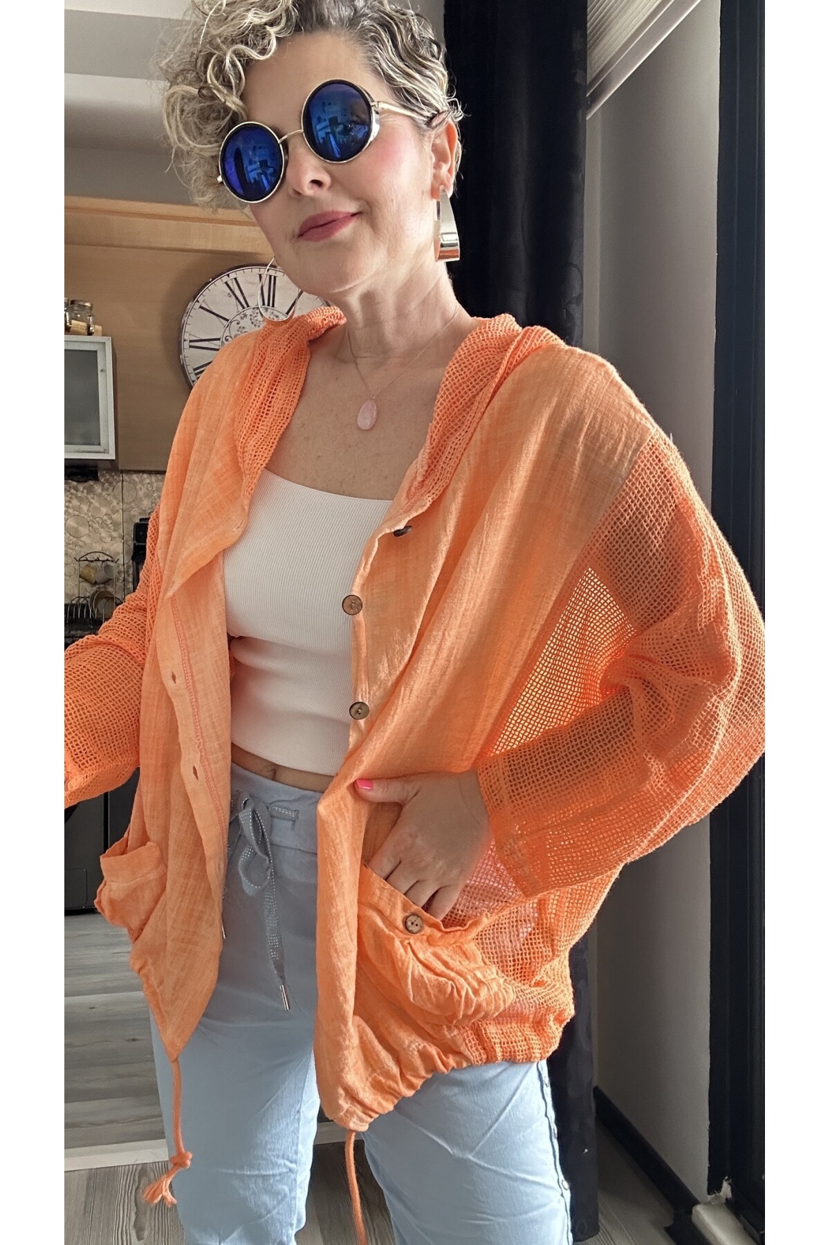 Bonita File Detay Kapşonlu Ceket Yavru Ağzı