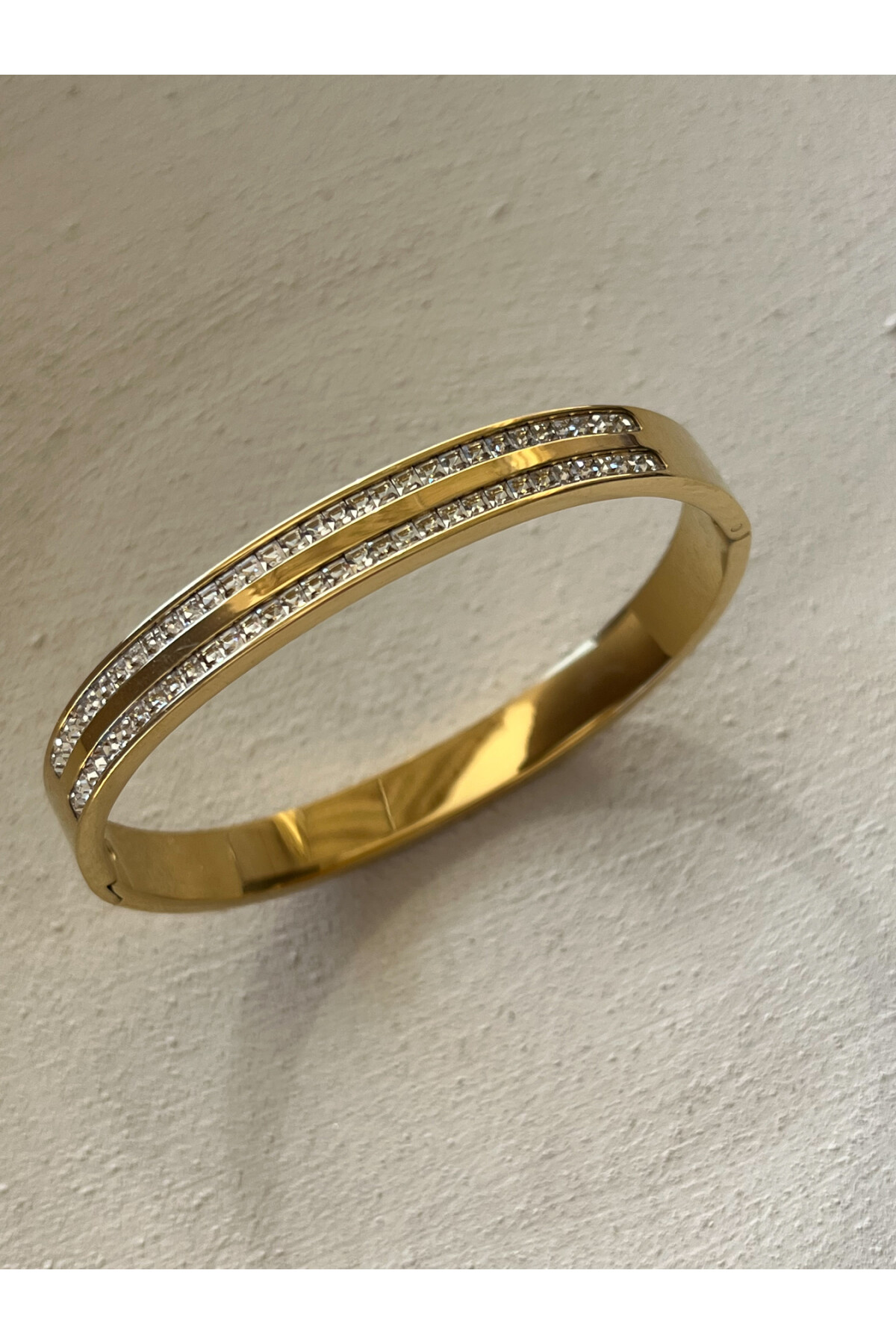 İki Sıra Diamond Çelik Bileklik