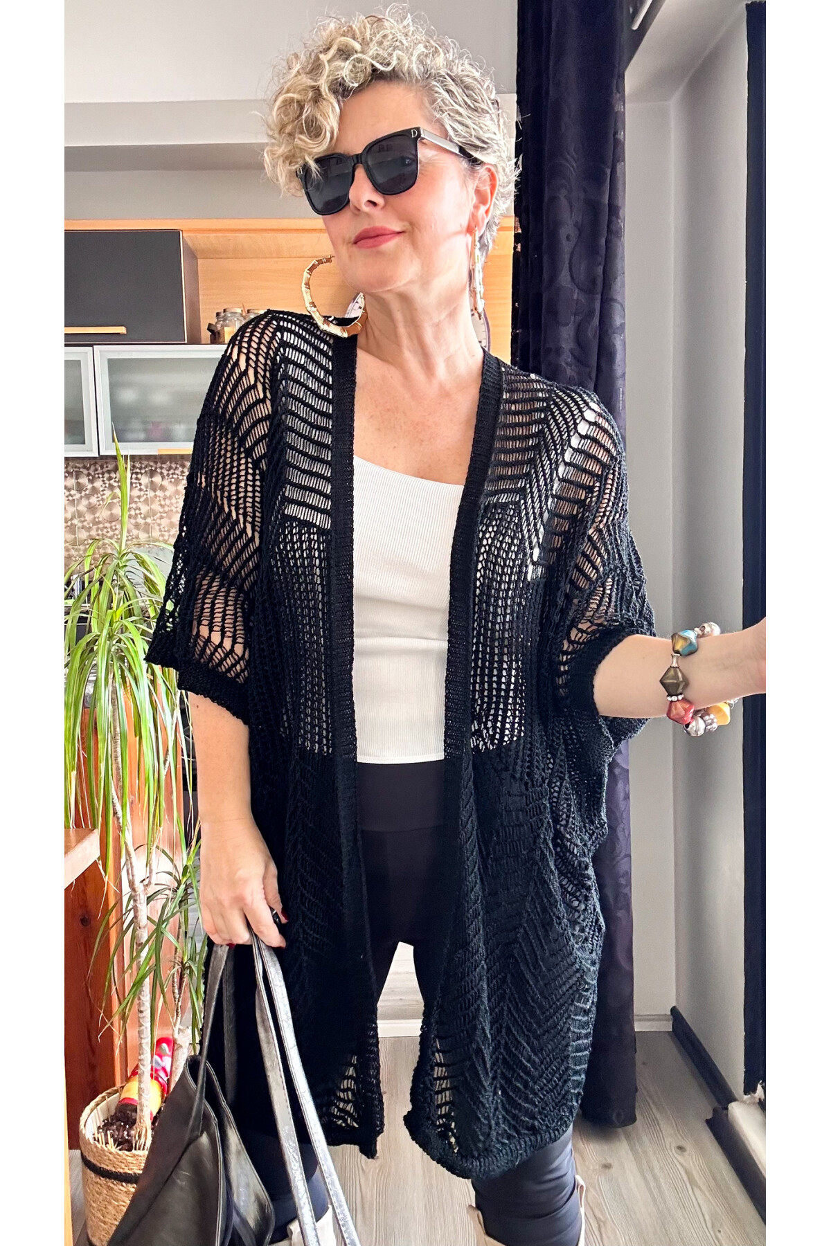 Misa Ajurlu İthal Lase Hırka Siyah