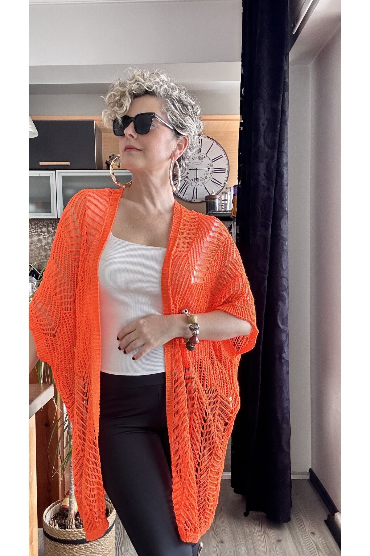 Misa Ajurlu İthal Lase Hırka Turuncu