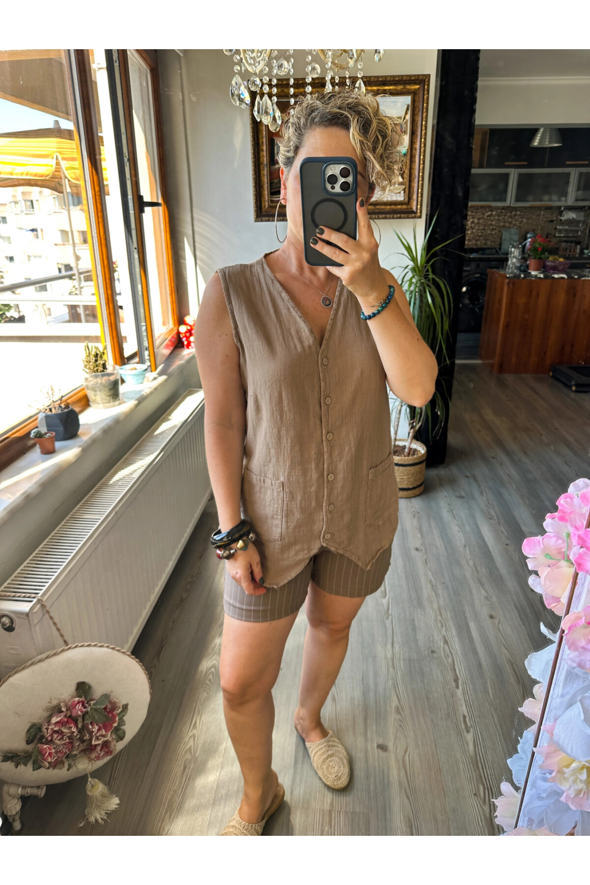 Nepa Tasarım Bluz Yelek Vizon