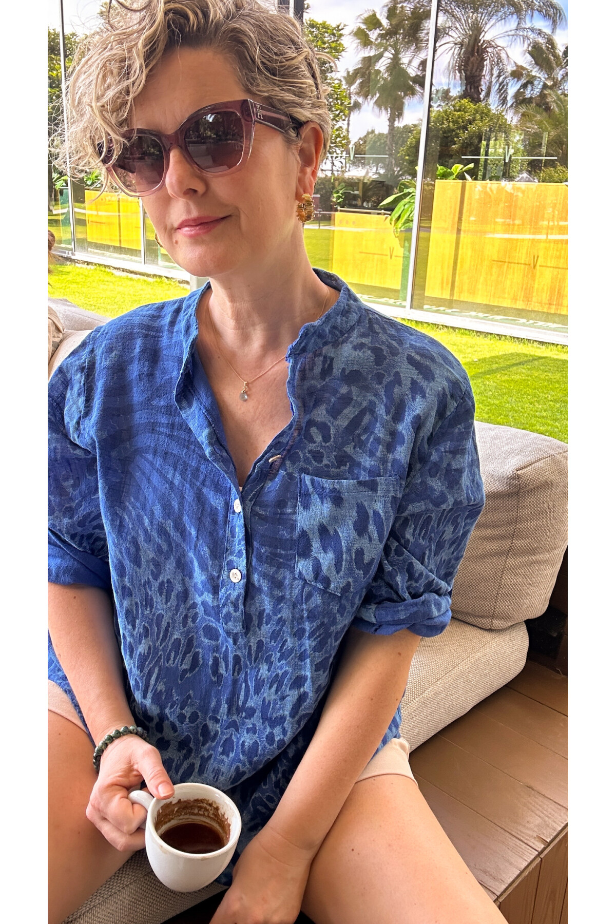 Perotti İtalyan Desenli Salaş Gömlek Sax