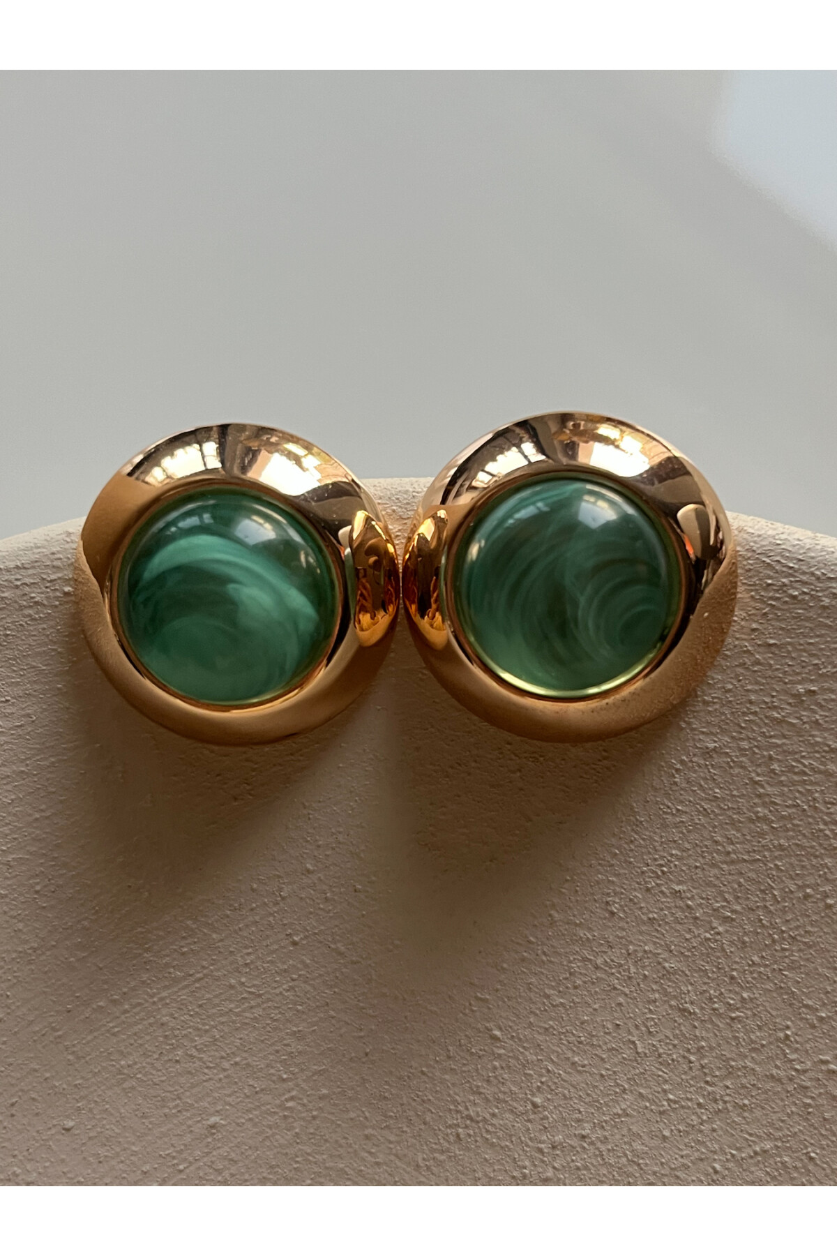 Vanni Düğme Küpe Yeşil