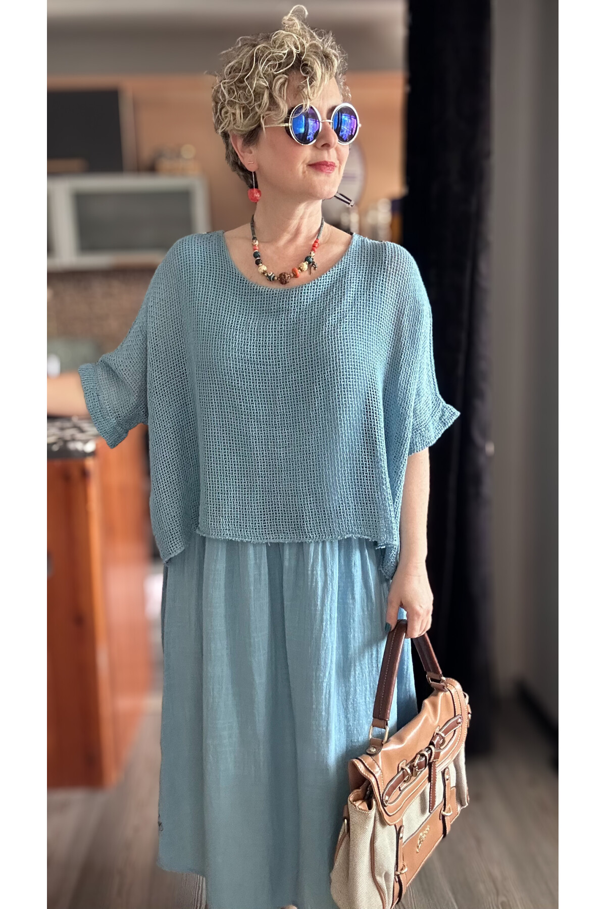 Abitare İtalyan Fisto File Detay Vip Elbise İndigo Mavi