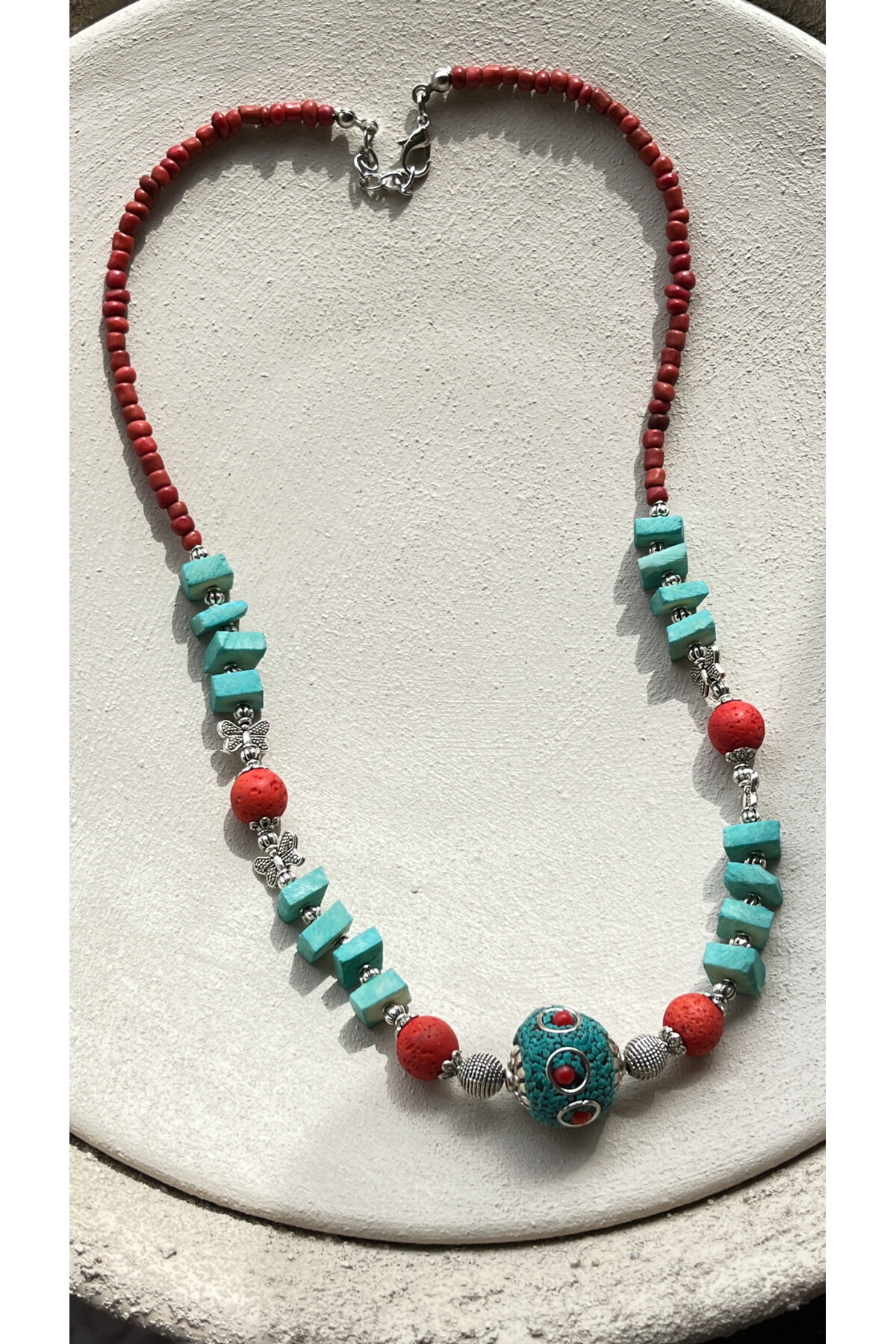 Chic Doğal Taş Etnik Kolye