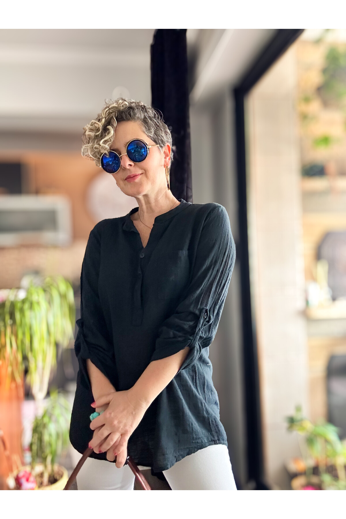 Figi İtalyan Tek Cep Gömlek Siyah