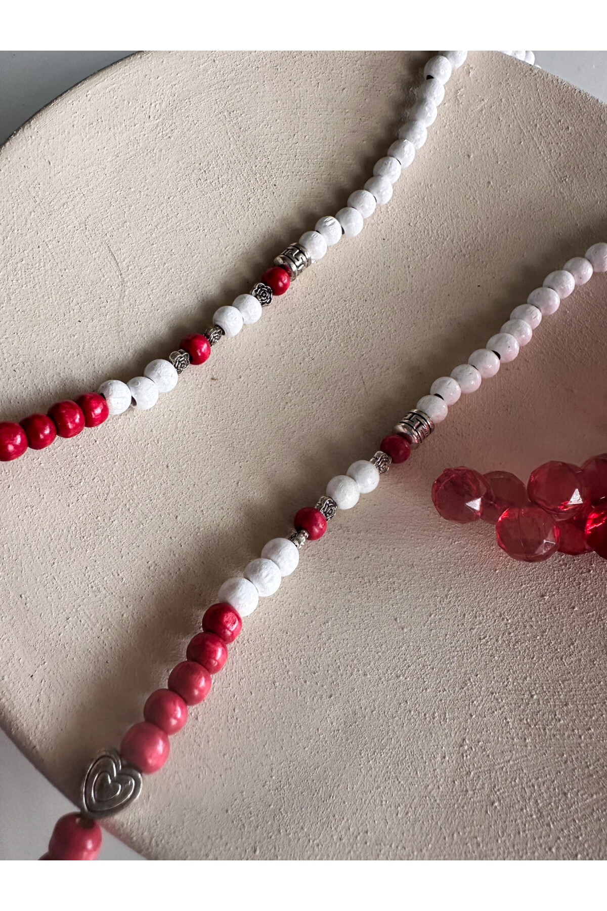 Gabo Fuşya Renkli Tahta Tasarım Kolye