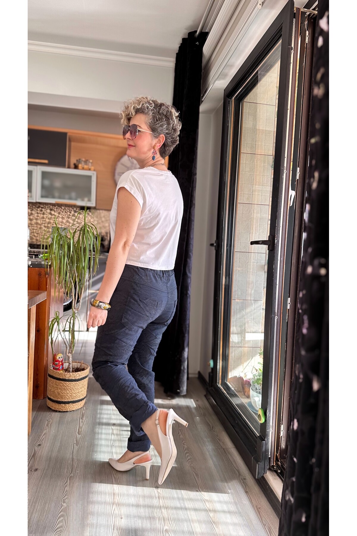 Gianni İtalyan Desen Detay Kemerli Sihirli Pantolon Navy