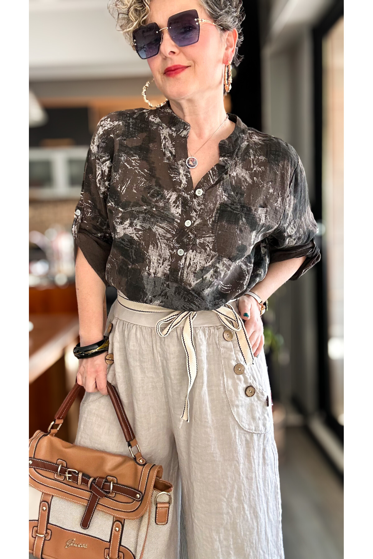 Henry İtalyan Cep Düğme Detay Pantolon Beige