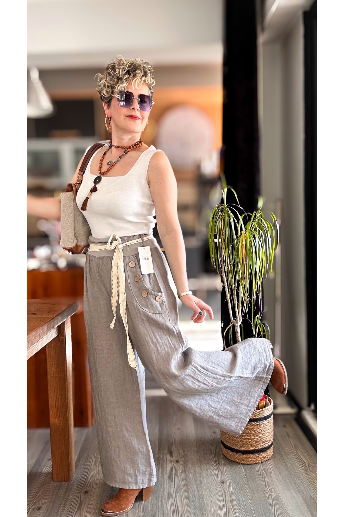 Henry İtalyan Cep Düğme Detay Pantolon Fango