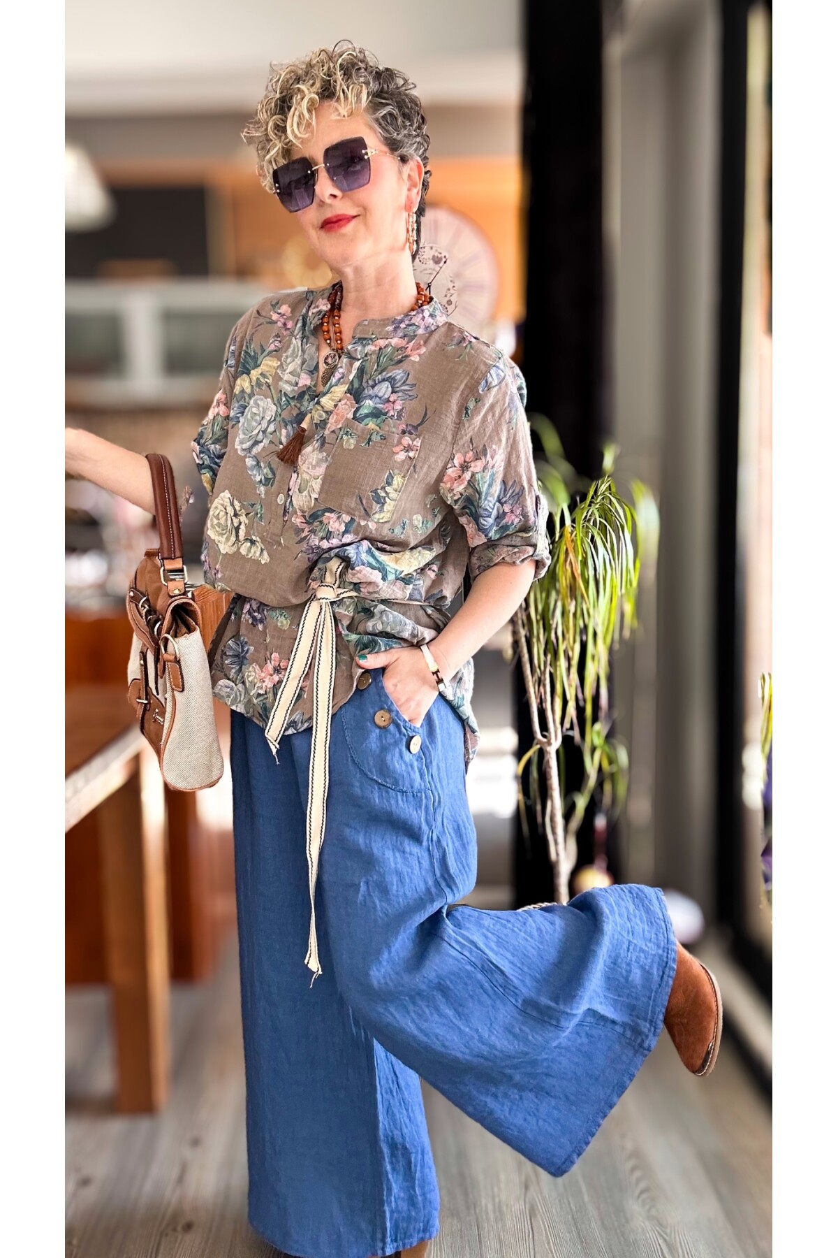 Henry İtalyan Cep Düğme Detay Pantolon Jean Mavi