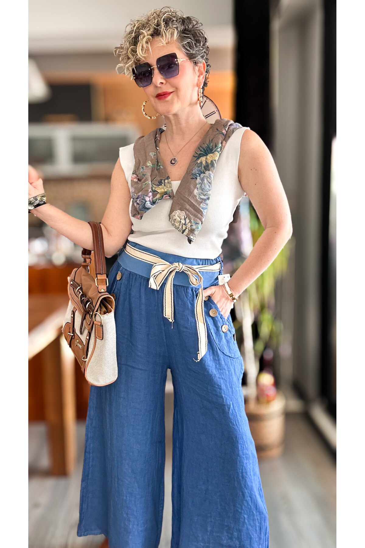 Henry İtalyan Cep Düğme Detay Pantolon Jean Mavi