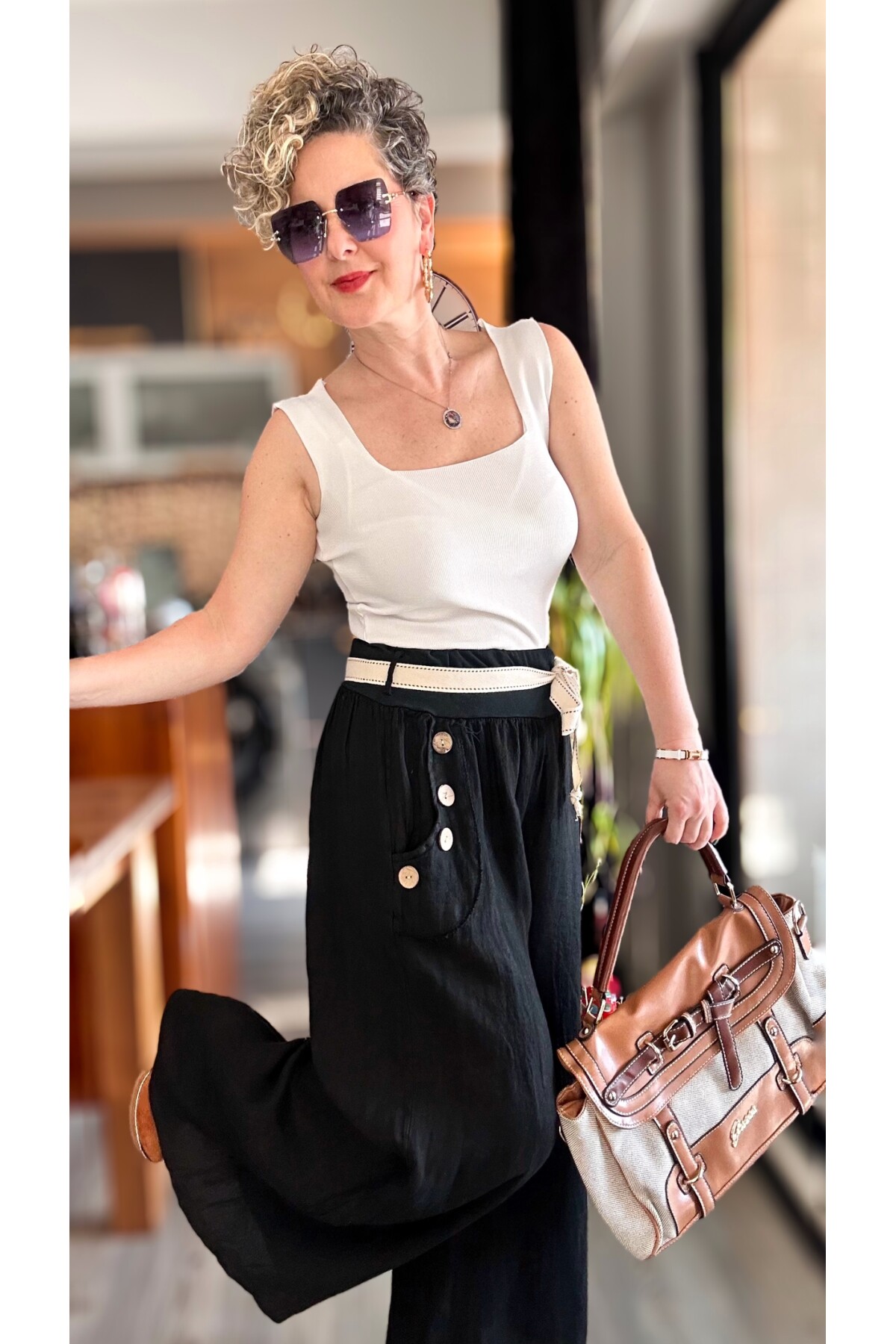 Henry İtalyan Cep Düğme Detay Pantolon Nero Siyah