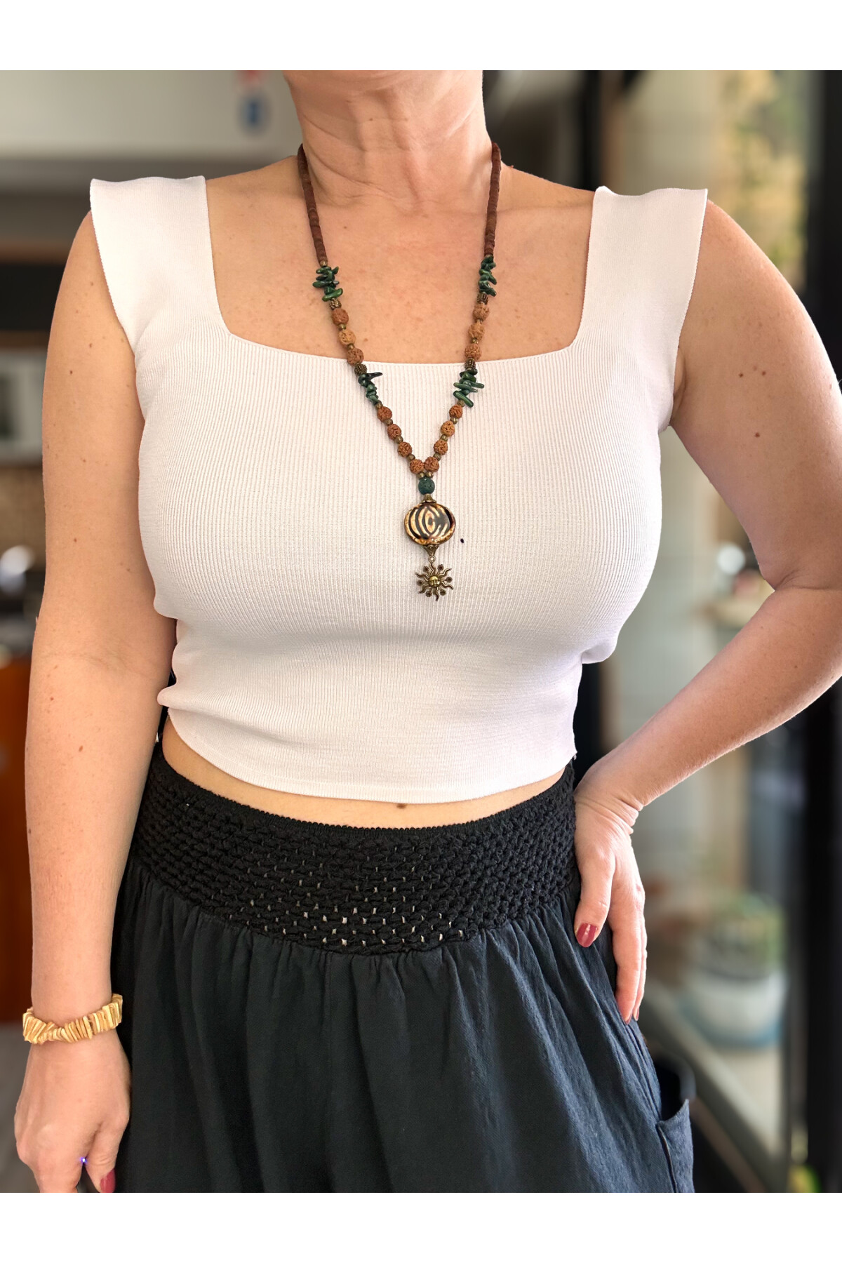 Jimmy V Paça Detaylı Bel Lastik Pamuk Pantalon Siyah