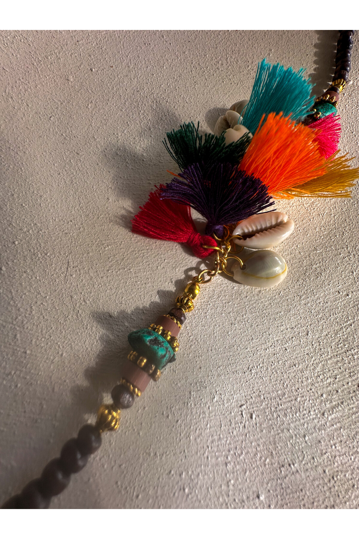 Kundan Etnik Cam Bambu Kolye