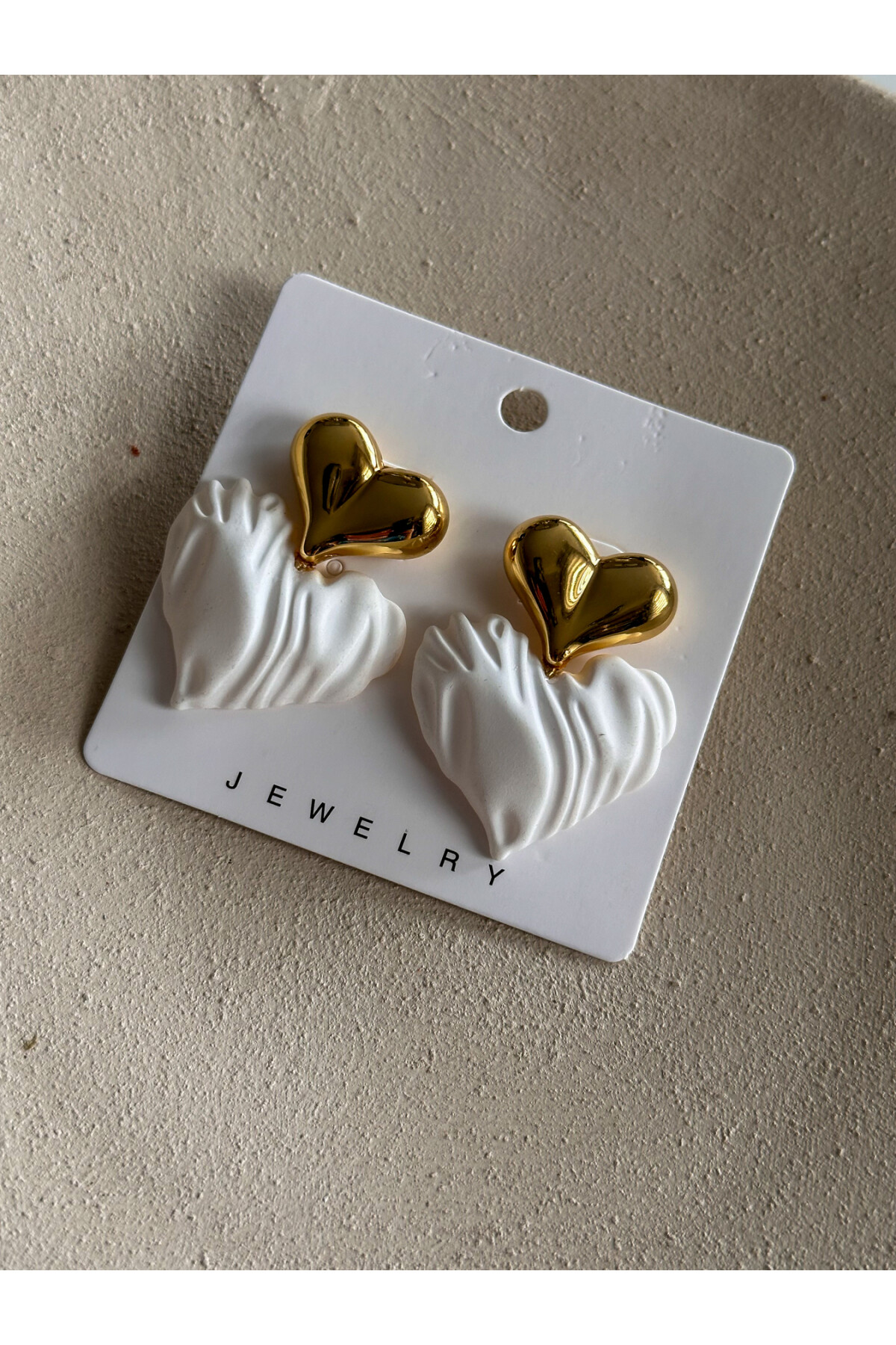 Lanci Love Akrilik Küpe Beyaz