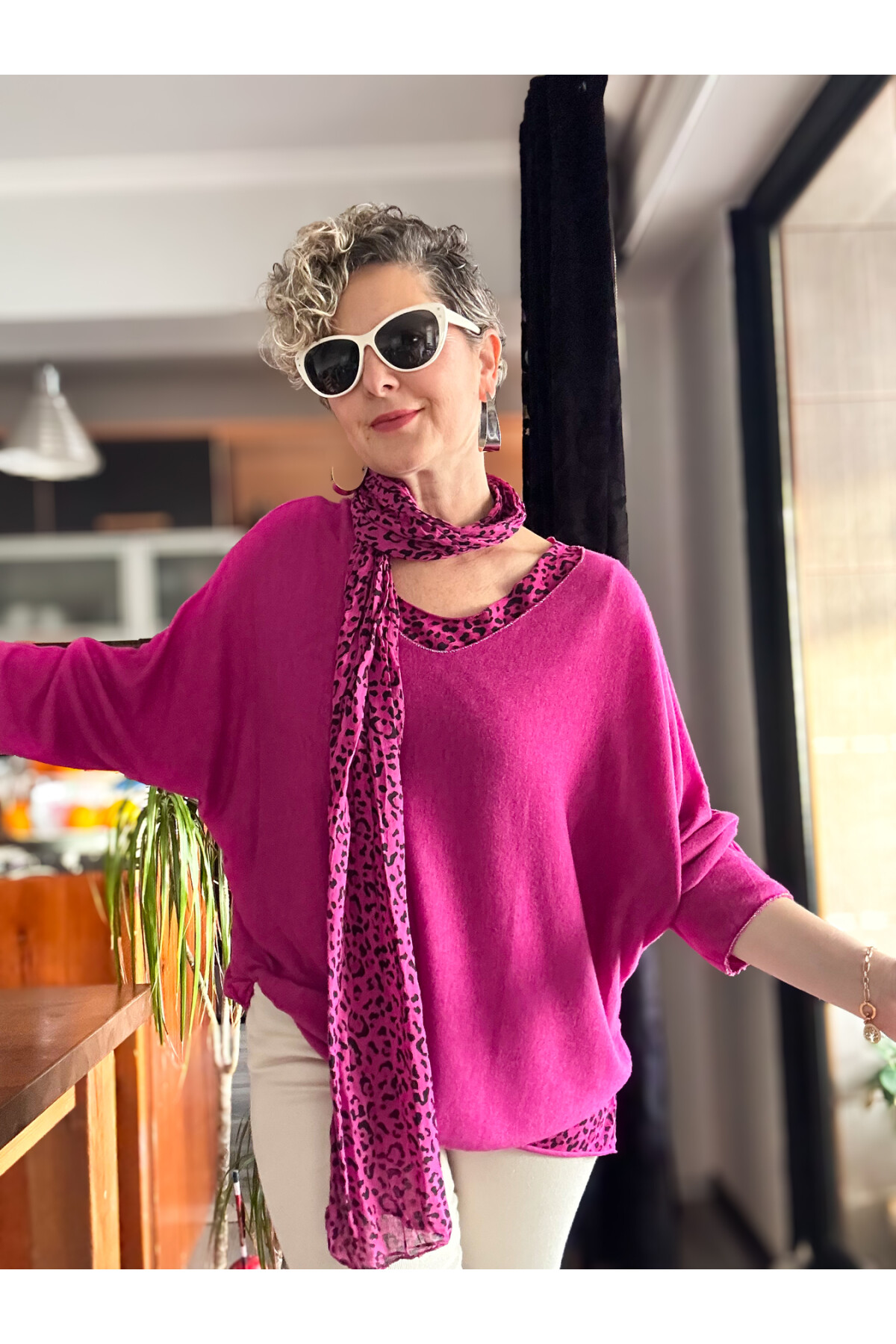 Meloni İtalyan Fularlı Atletli Bluz Triko Takım Bery