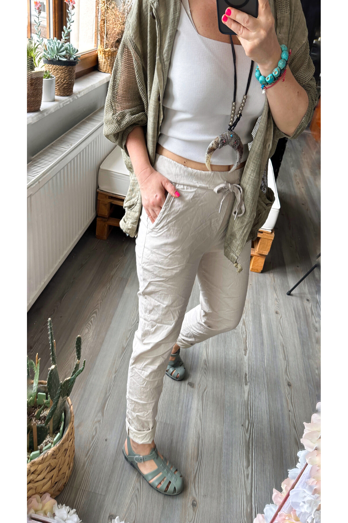 Nino İtalyan Sihirli Pantolon Bej