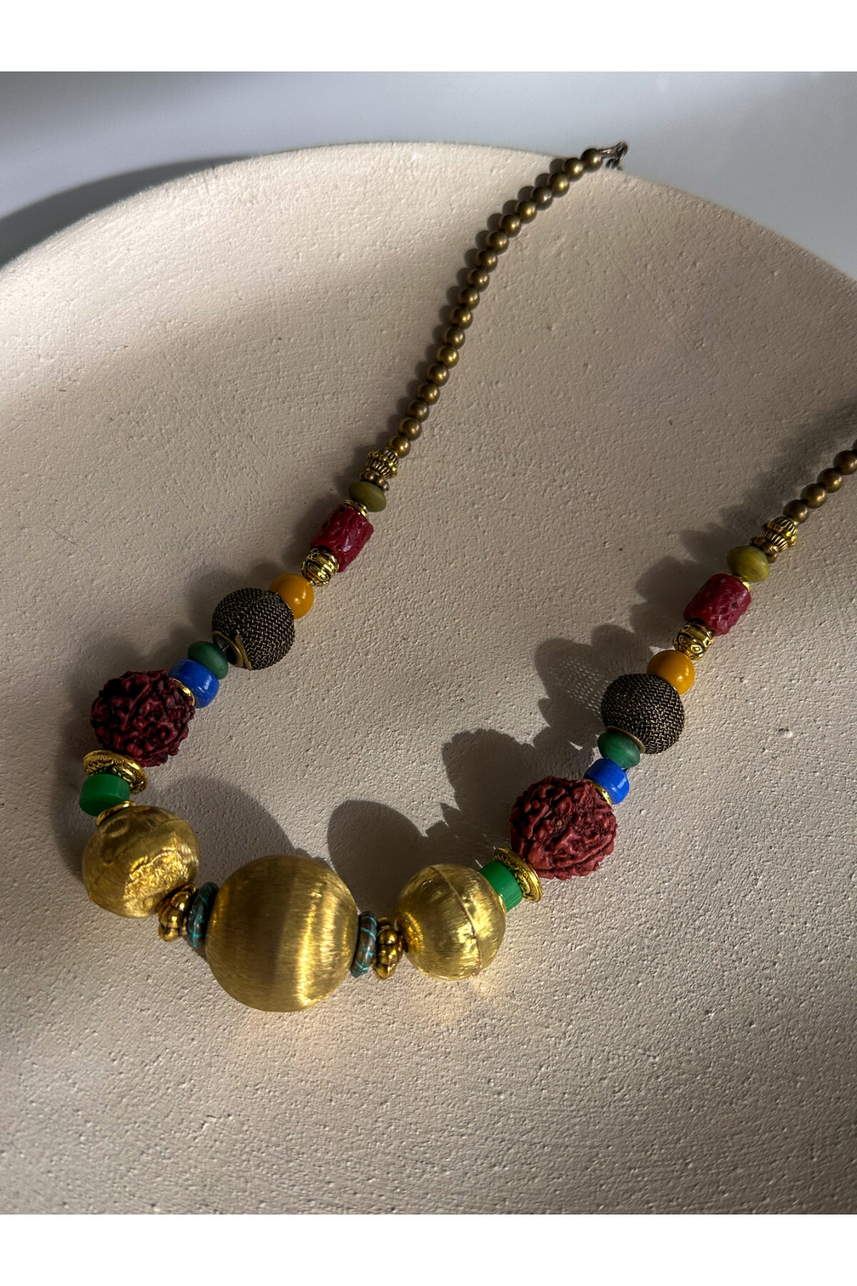 Polki Pirinç Çam Etnik  Kolye