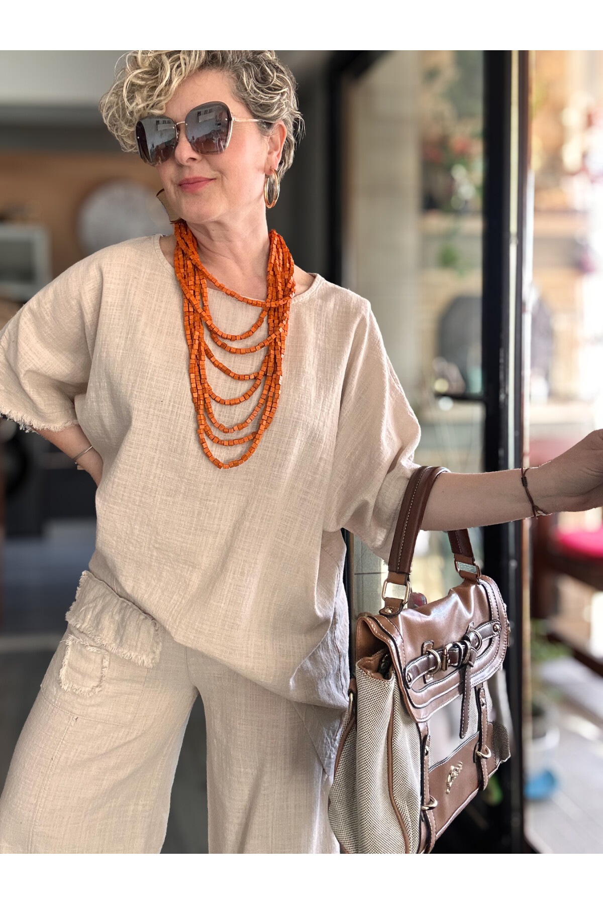 Tutto Tasarım Saçak Detay Salaş Takım Beige