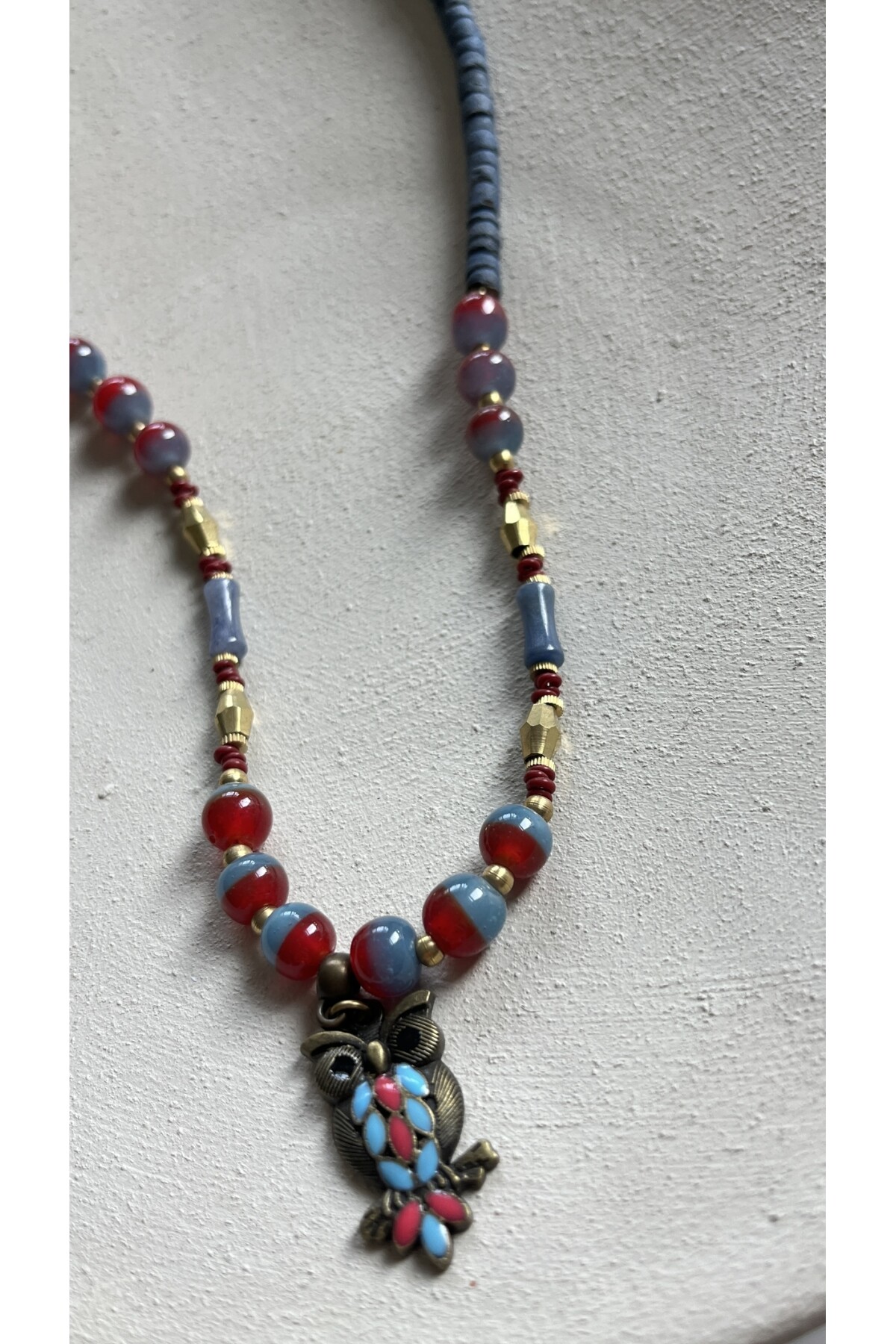 Vendu Doğal Taş Cam Etnik Kolye