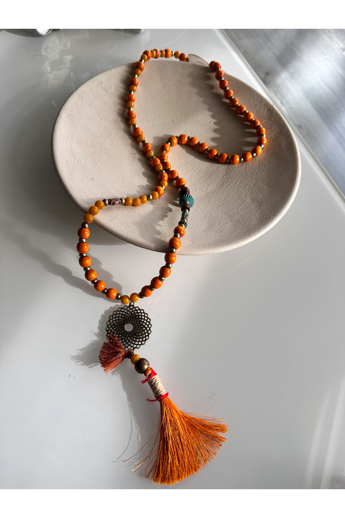 Yense Turuncu Tasarım Kolye