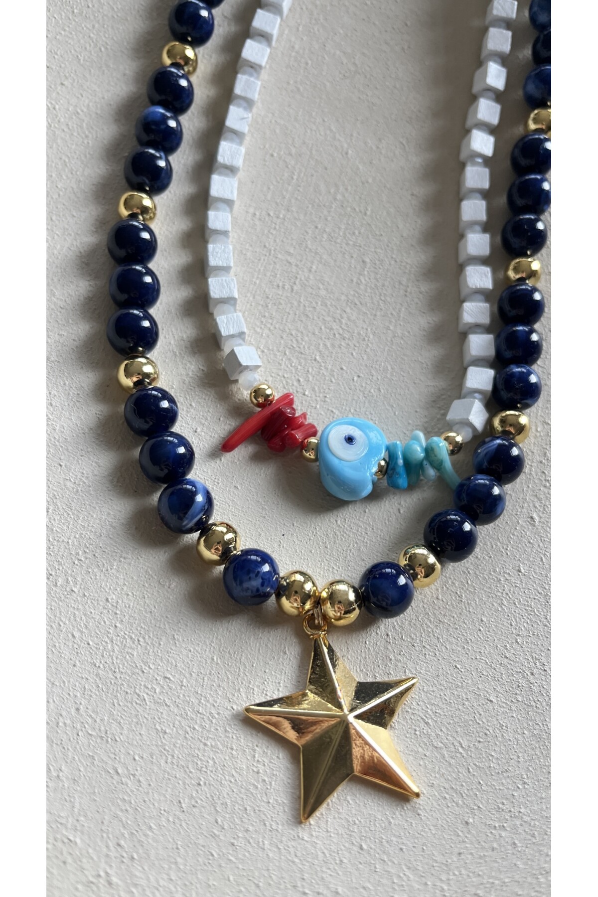 Zello Akrilik İkili Kolye