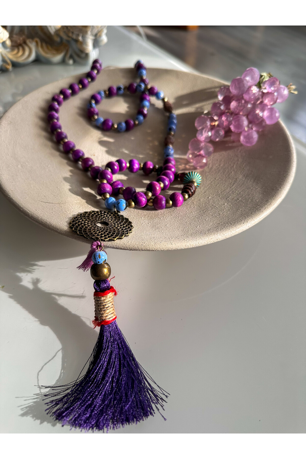 Zenit Mor Tahta Tasarım Kolye