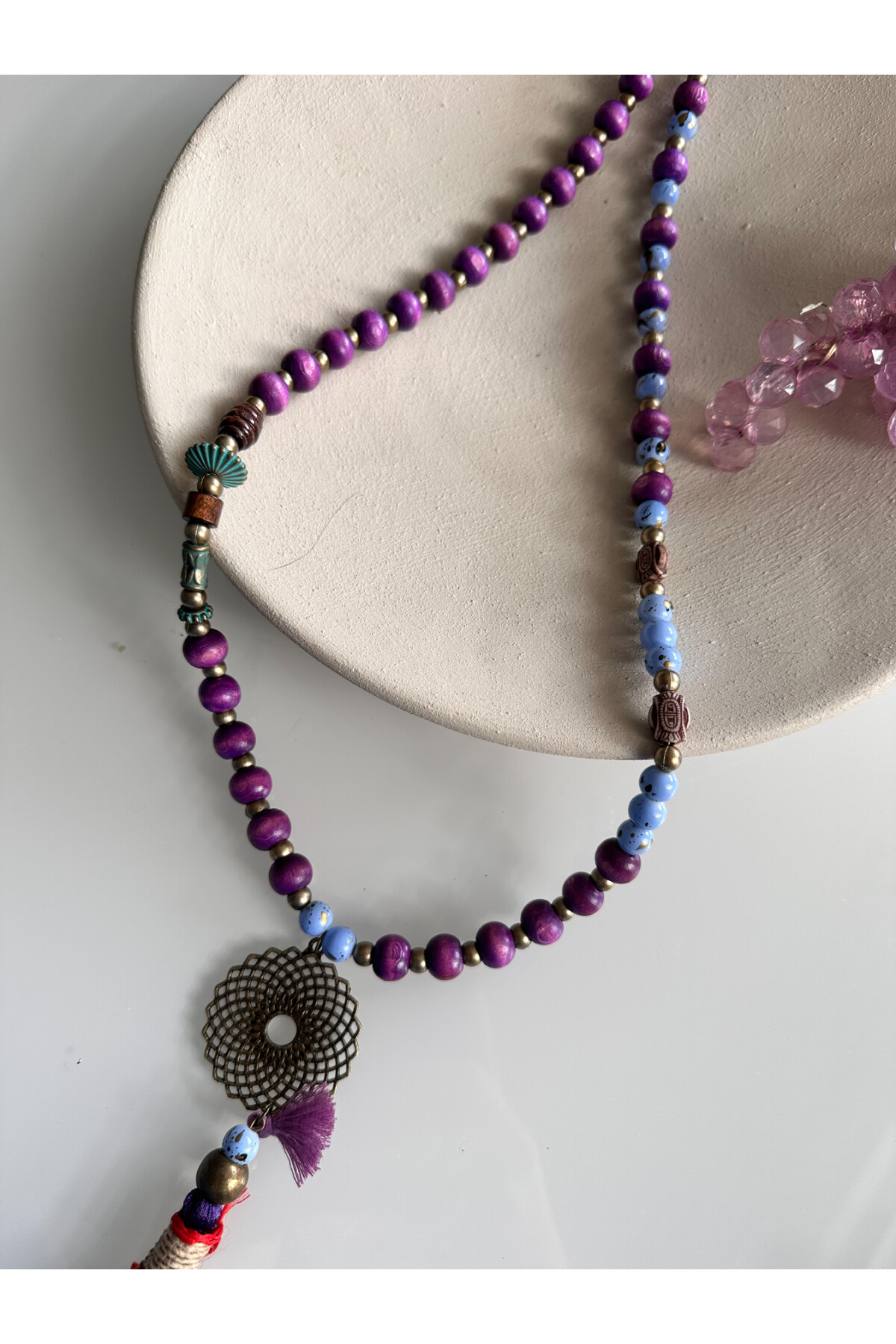 Zenit Mor Tahta Tasarım Kolye