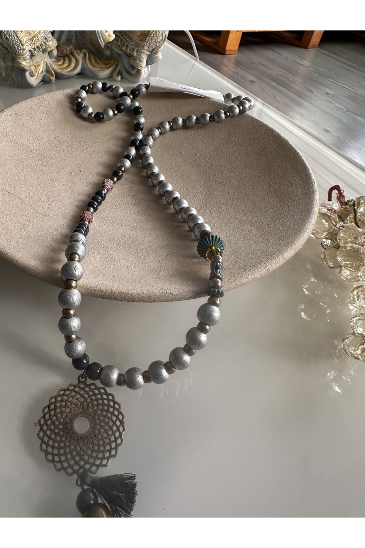 Zigo Gümüş Tahta Tasarım Kolye