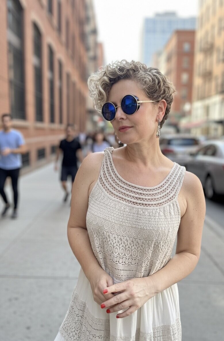 Azur İtalyan Dantel Detay Elbise Beige