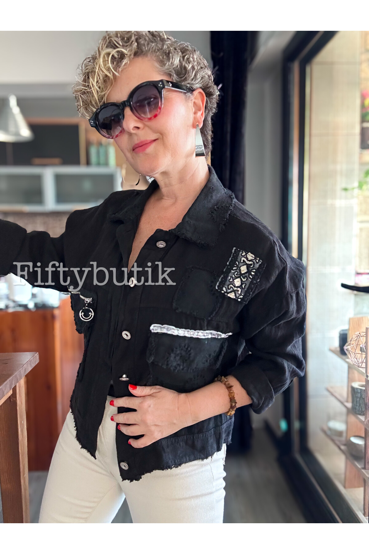 Baffo İtalyan Vip Fermuar Detay Gömlek Ceket Siyah