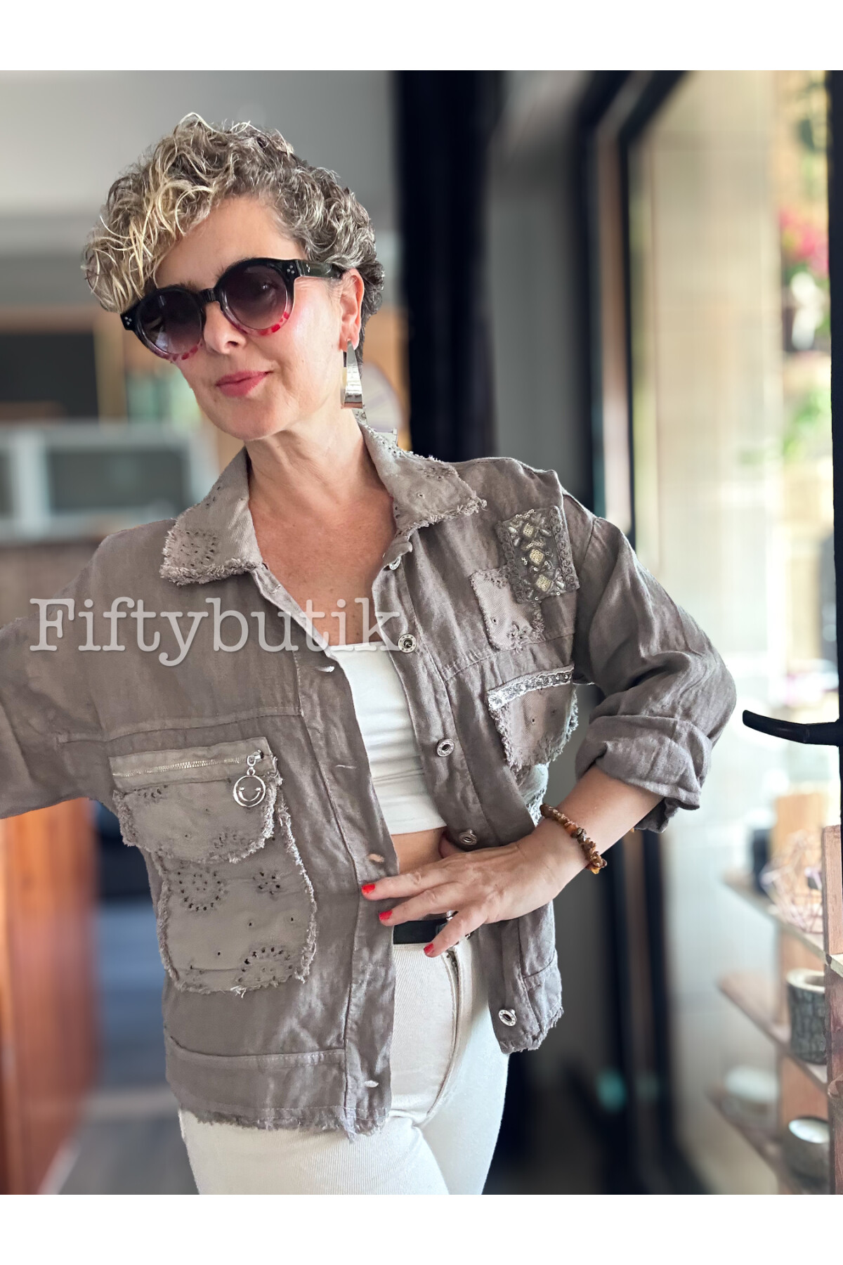 Baffo İtalyan Vip Fermuar Detay Gömlek Ceket Vizon