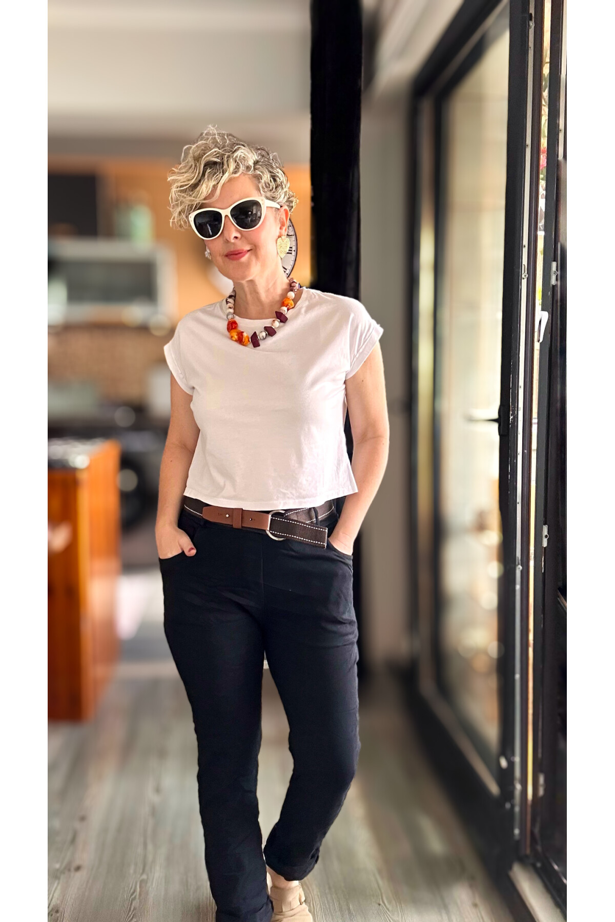 Bisso İtalyan Detay Kemerli Sihirli Pantolon Siyah