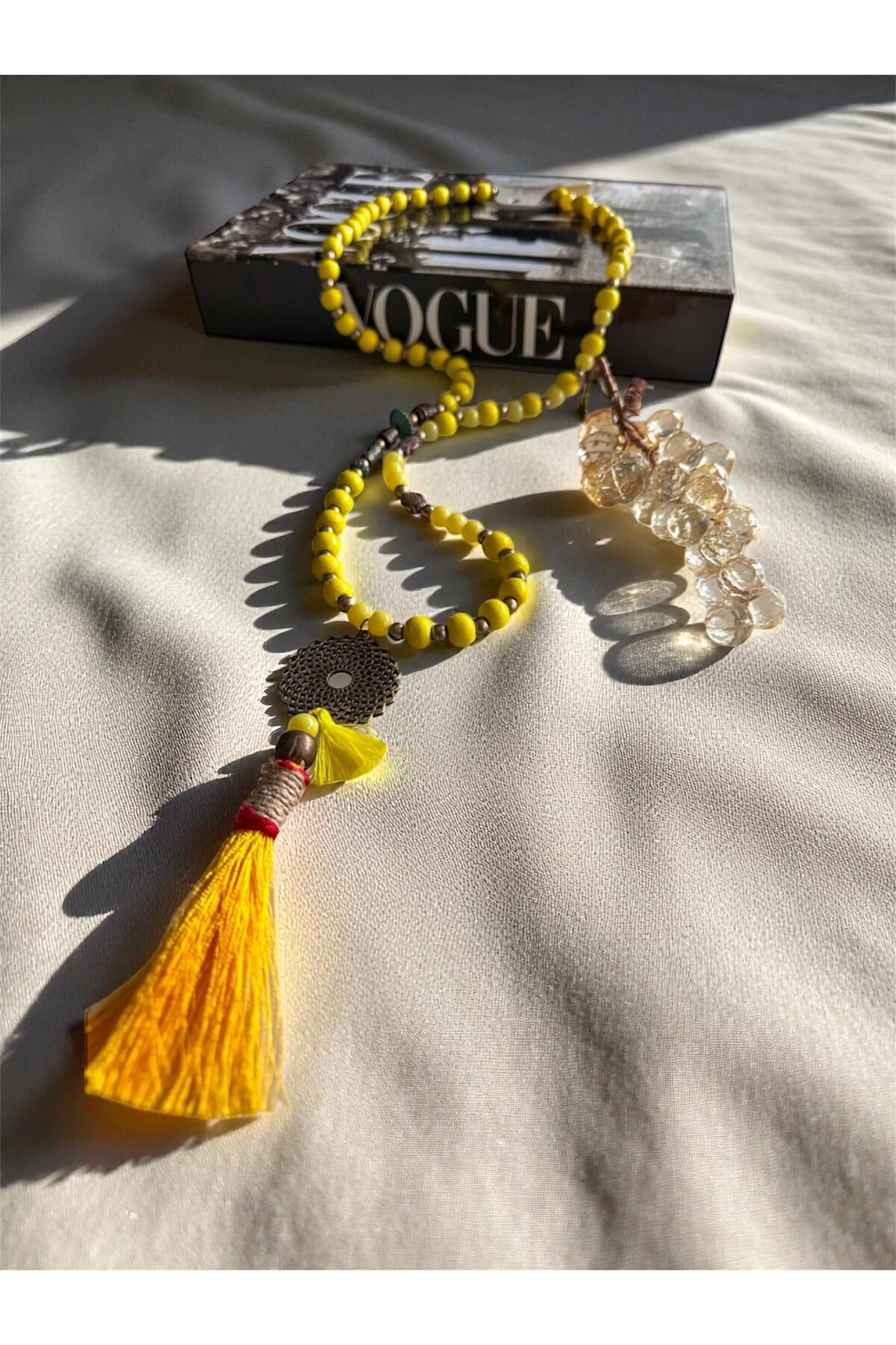 Boom Sarı Tahta Tasarım Kolye