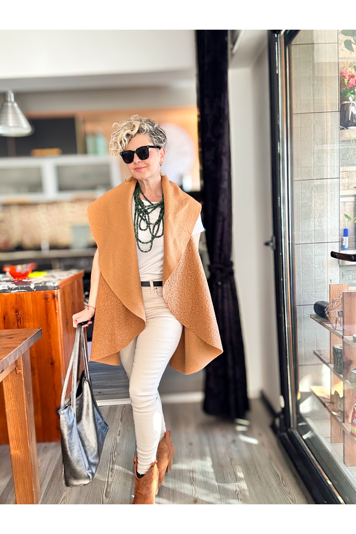 Esque İtalyan Buklet Yelek Camel