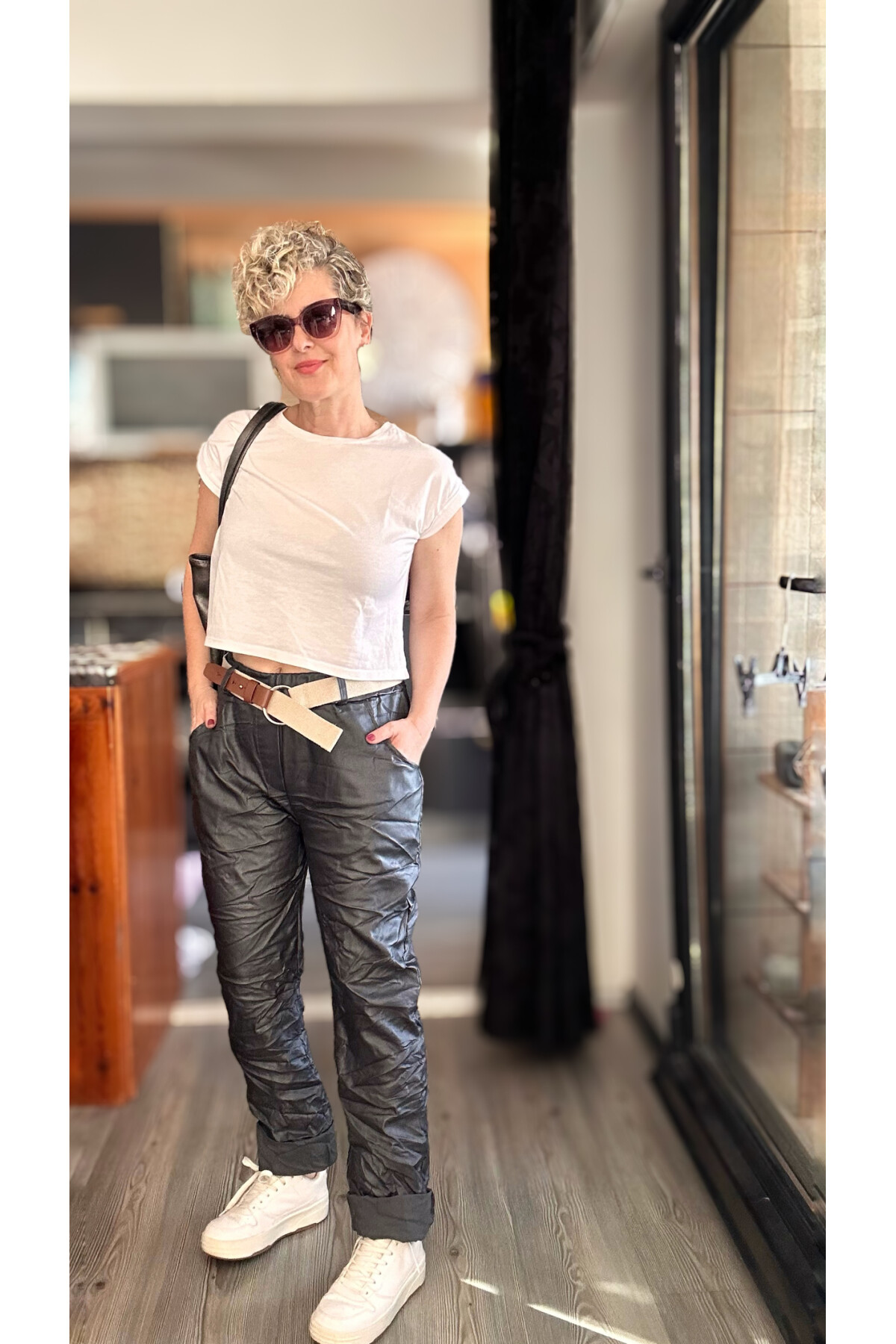 Lacco İtalyan Kemerli Deri Pantolon Antrasit