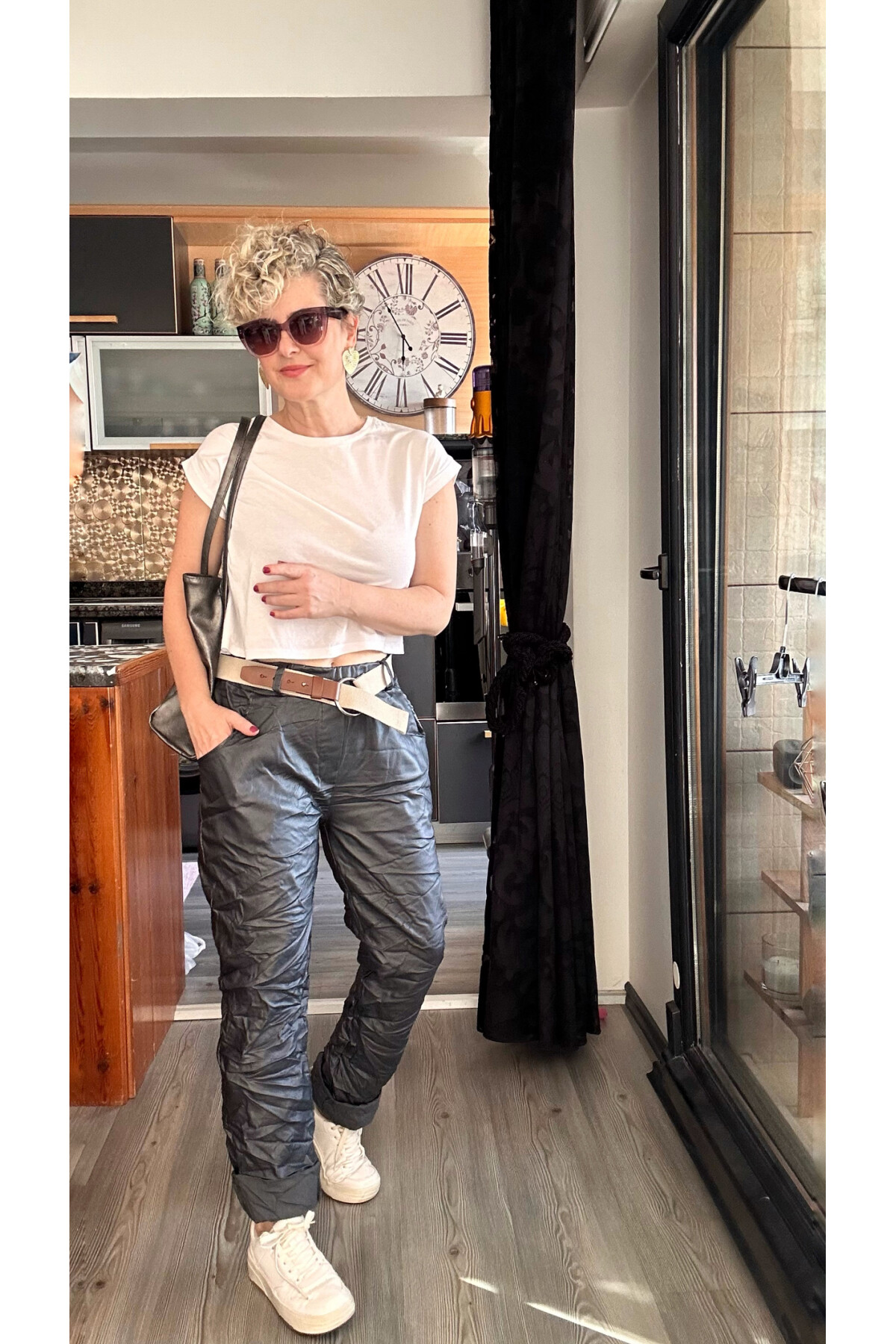 Lacco İtalyan Kemerli Deri Pantolon Antrasit