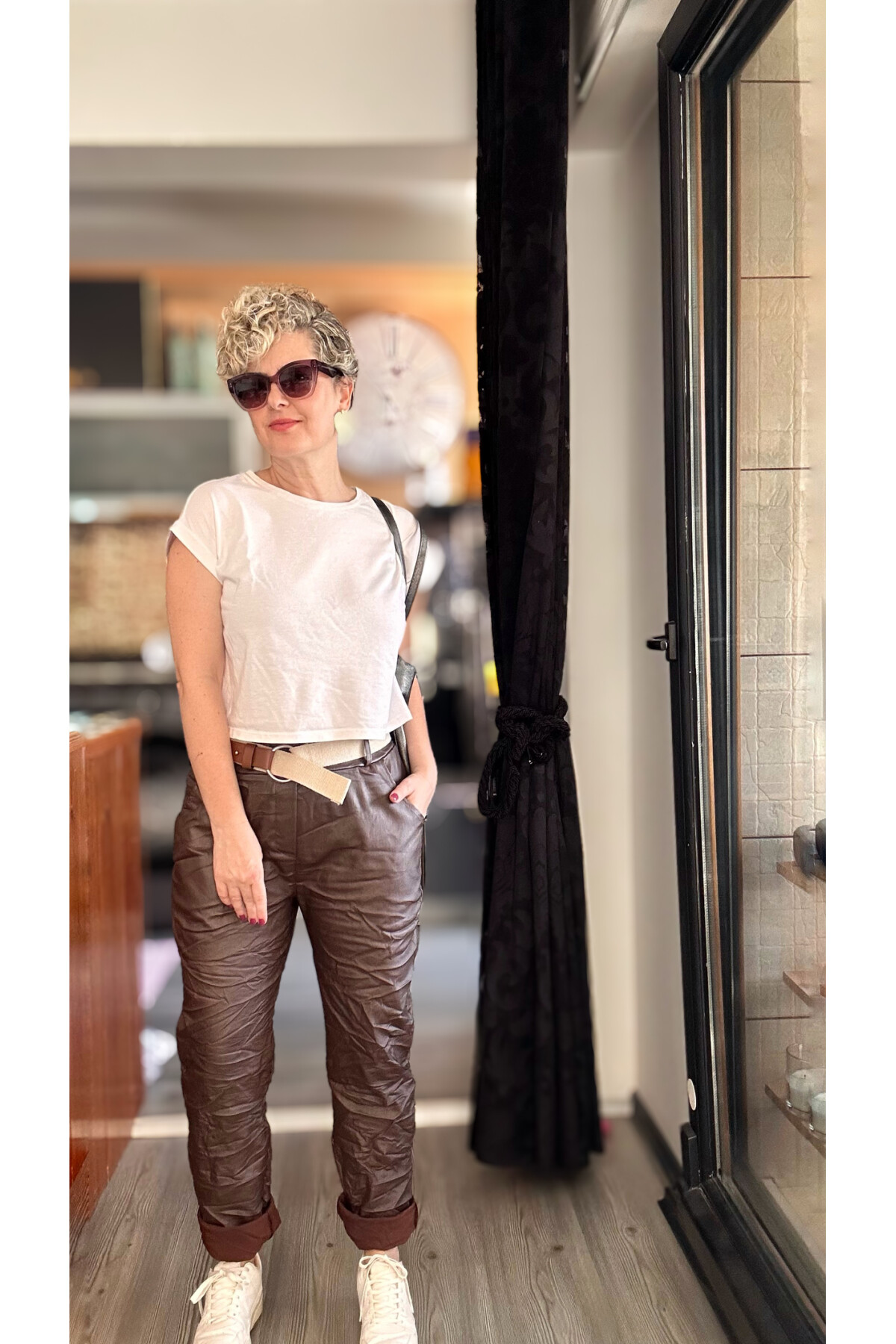 Lacco İtalyan Kemerli Deri Pantolon Kahverengi